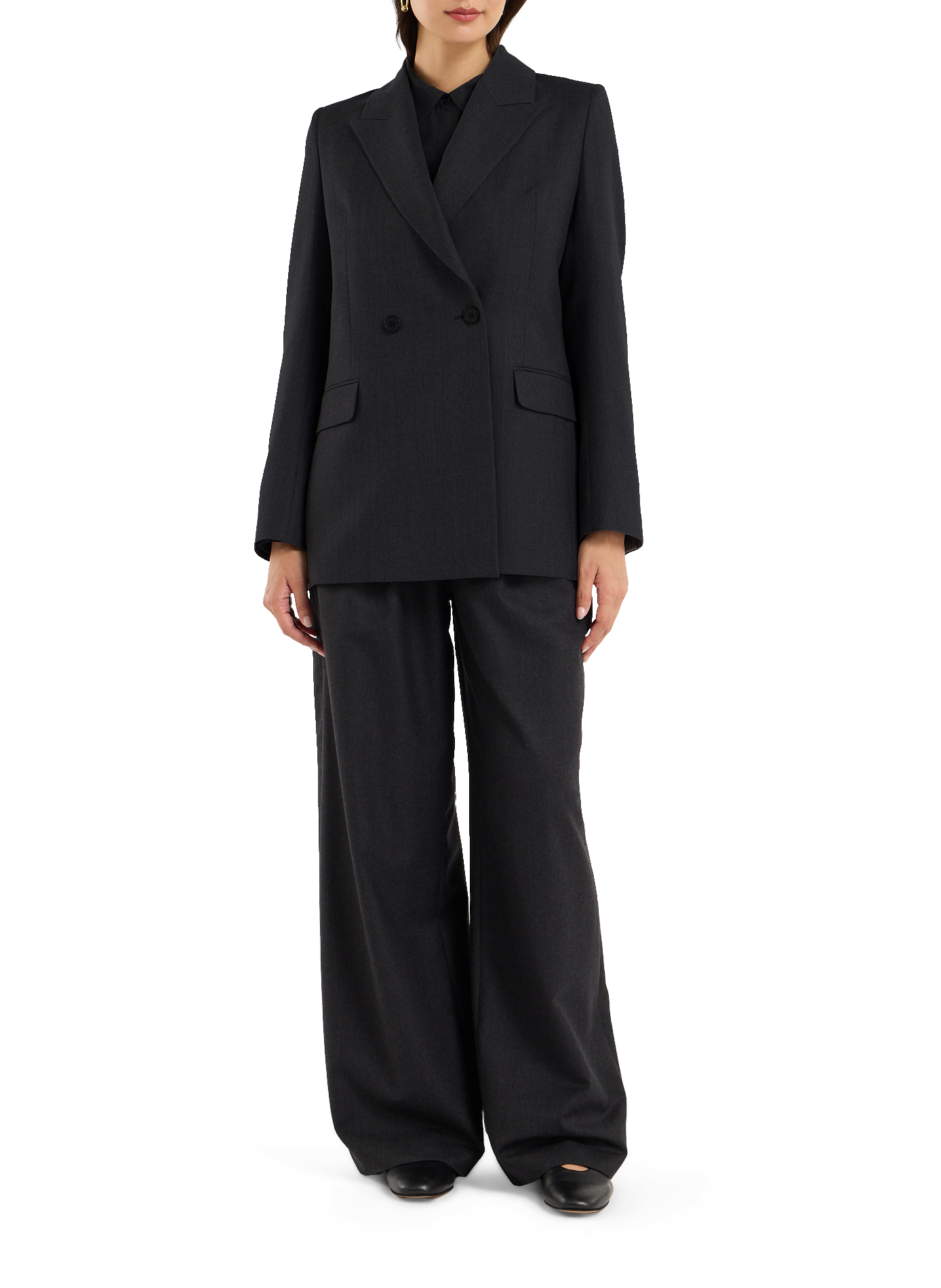 Pantalon large à plis en laine SAISON 1865 Gris