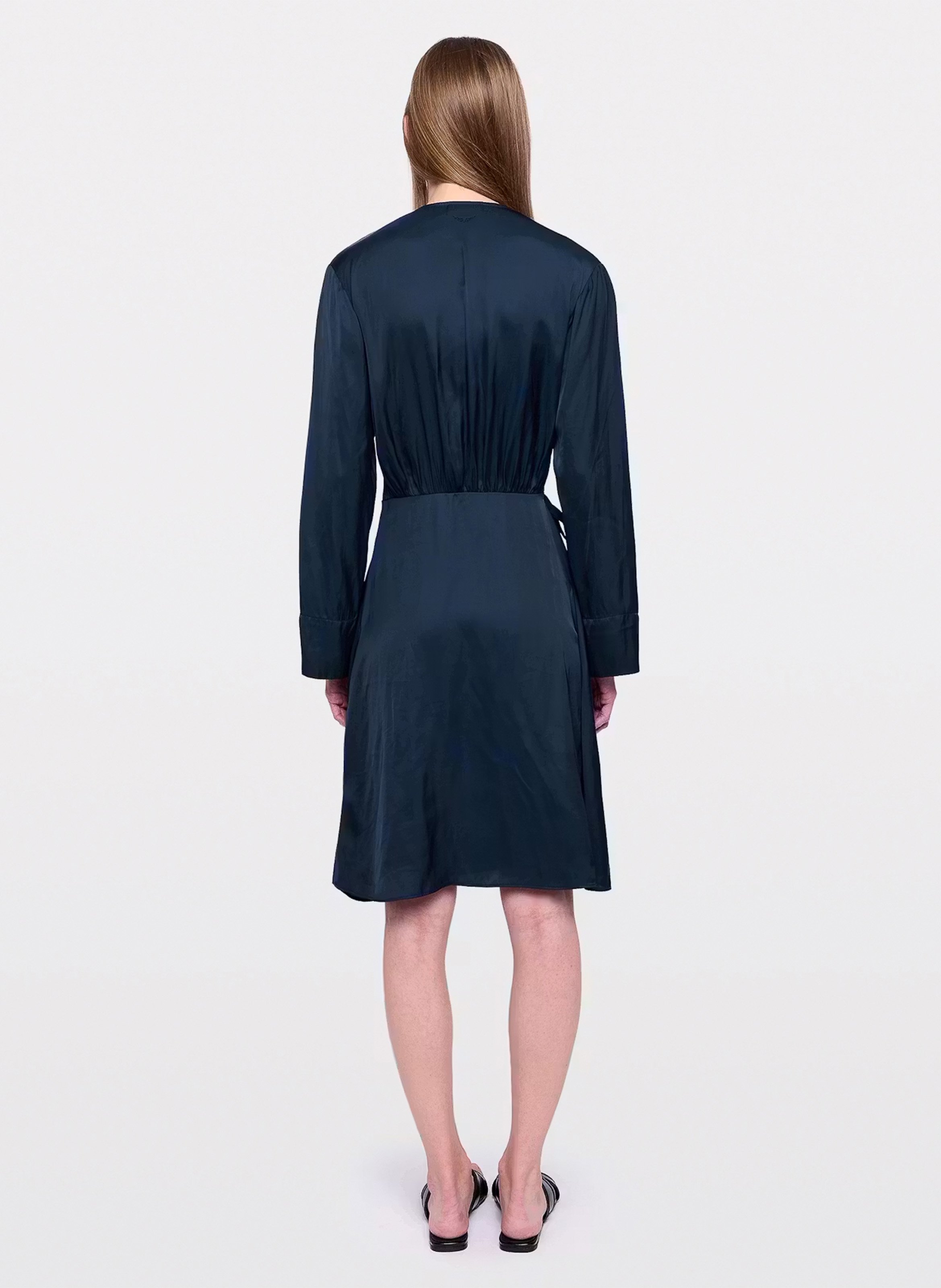 Robe courte col v satinée remoir ZADIG&VOLTAIRE Bleu