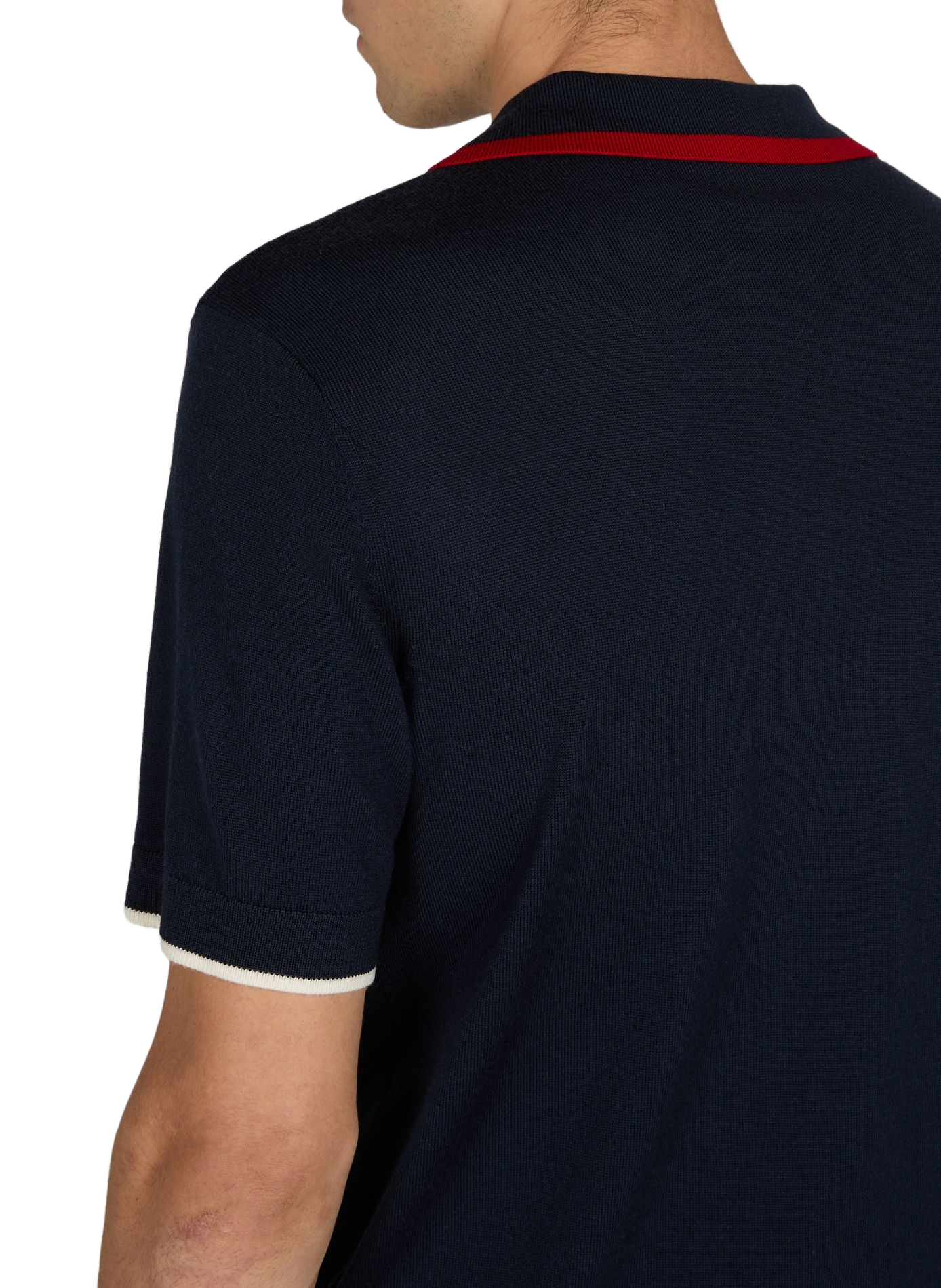 Polo mit Reißverschlusskragen und gesticktem Logo. CASABLANCA PARIS Blau