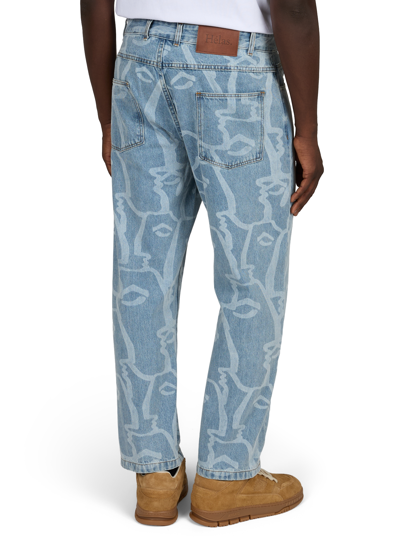 Boyfriend jeans with cotton patterns HELAS CAPS Blue