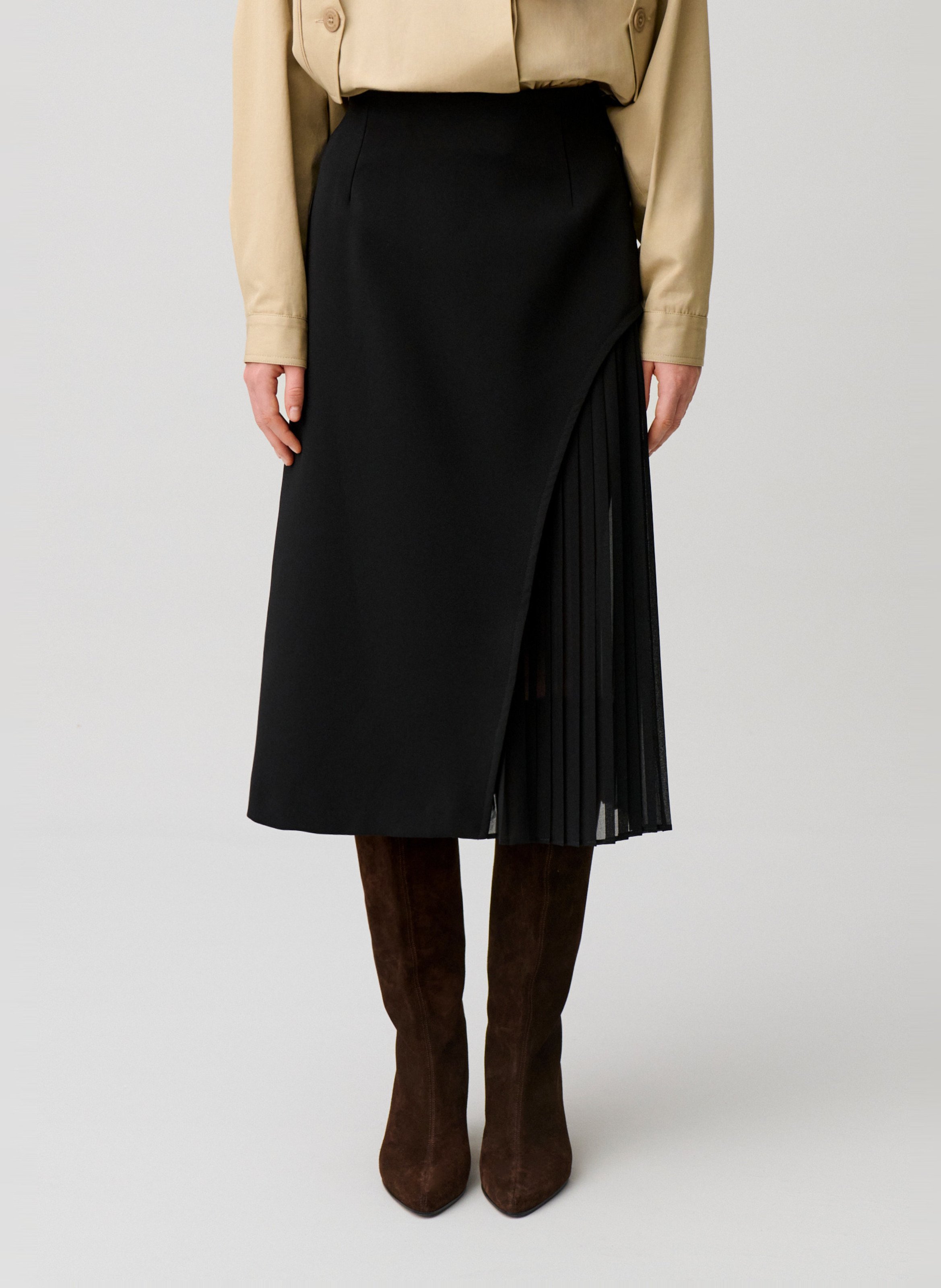 Jupe midi plissée simona CLAUDIE PIERLOT Noir