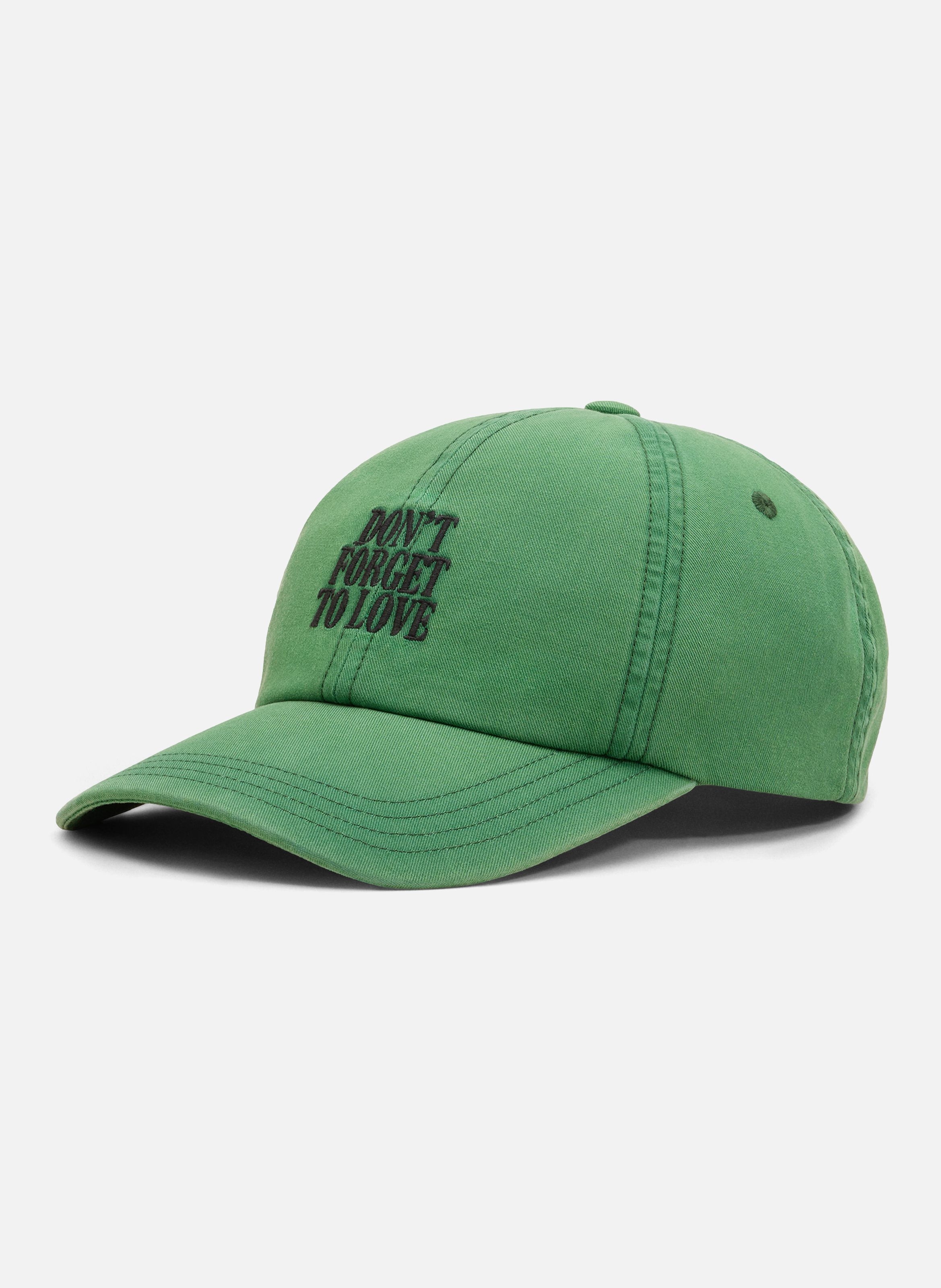 Casquette unisexe en coton "don't forget to love" AMI PARIS Vert