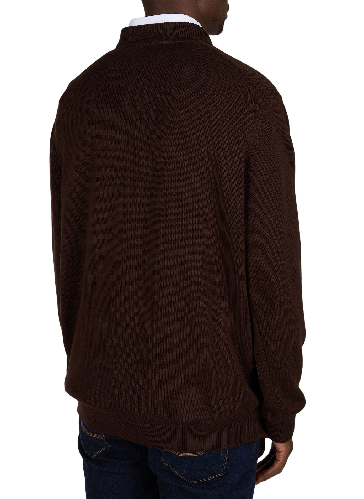 Cotton knit polo neck sweater TIMBERLAND Brown