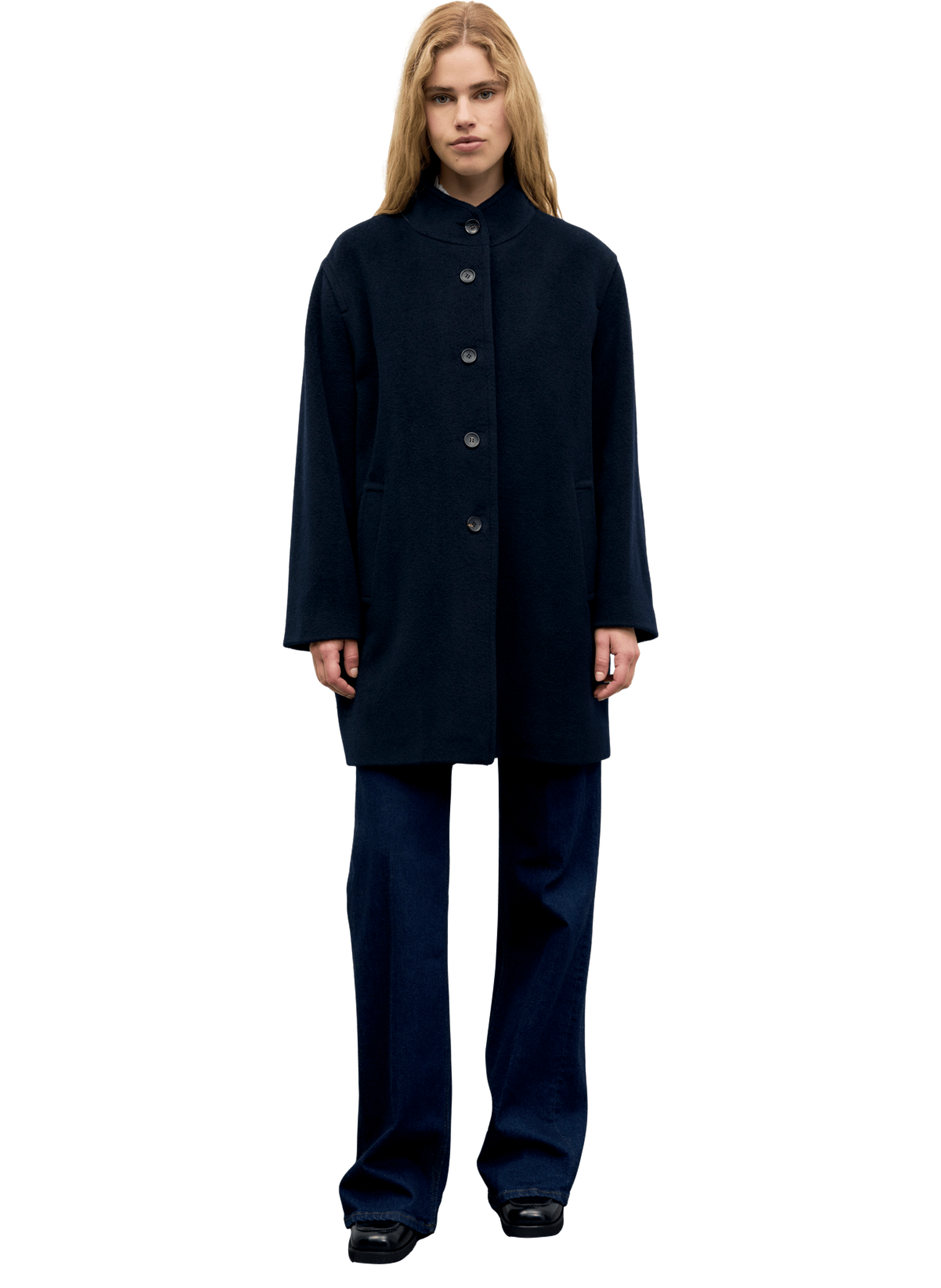 Manteau droit en laine vierge - aira GERARD DAREL Bleu