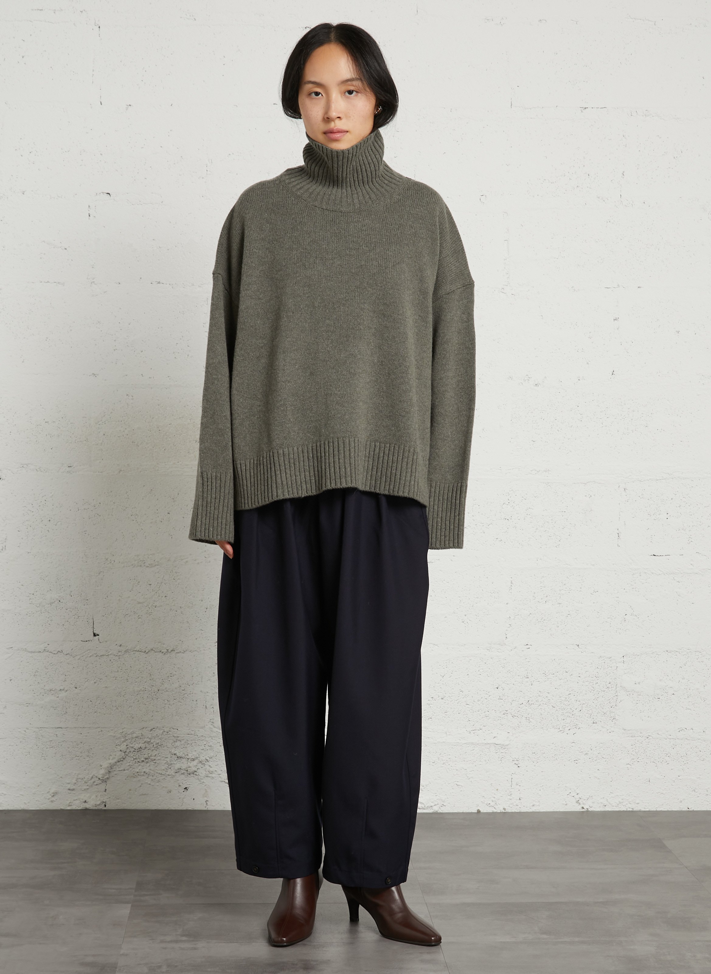Pull col roulé oversize en laine william SOEUR Gris