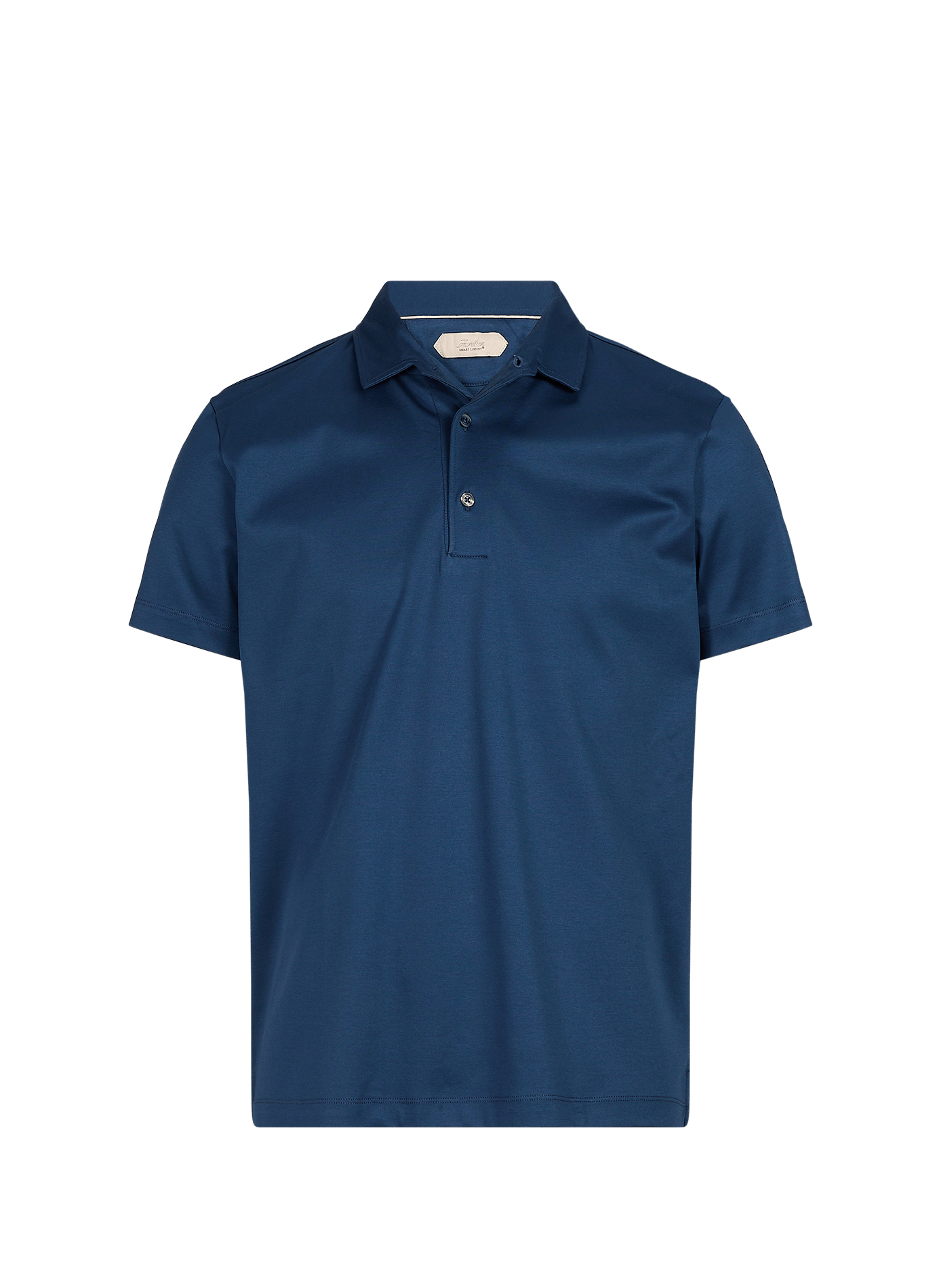 Solid short-sleeve straight fit polo AURELIEN Blue