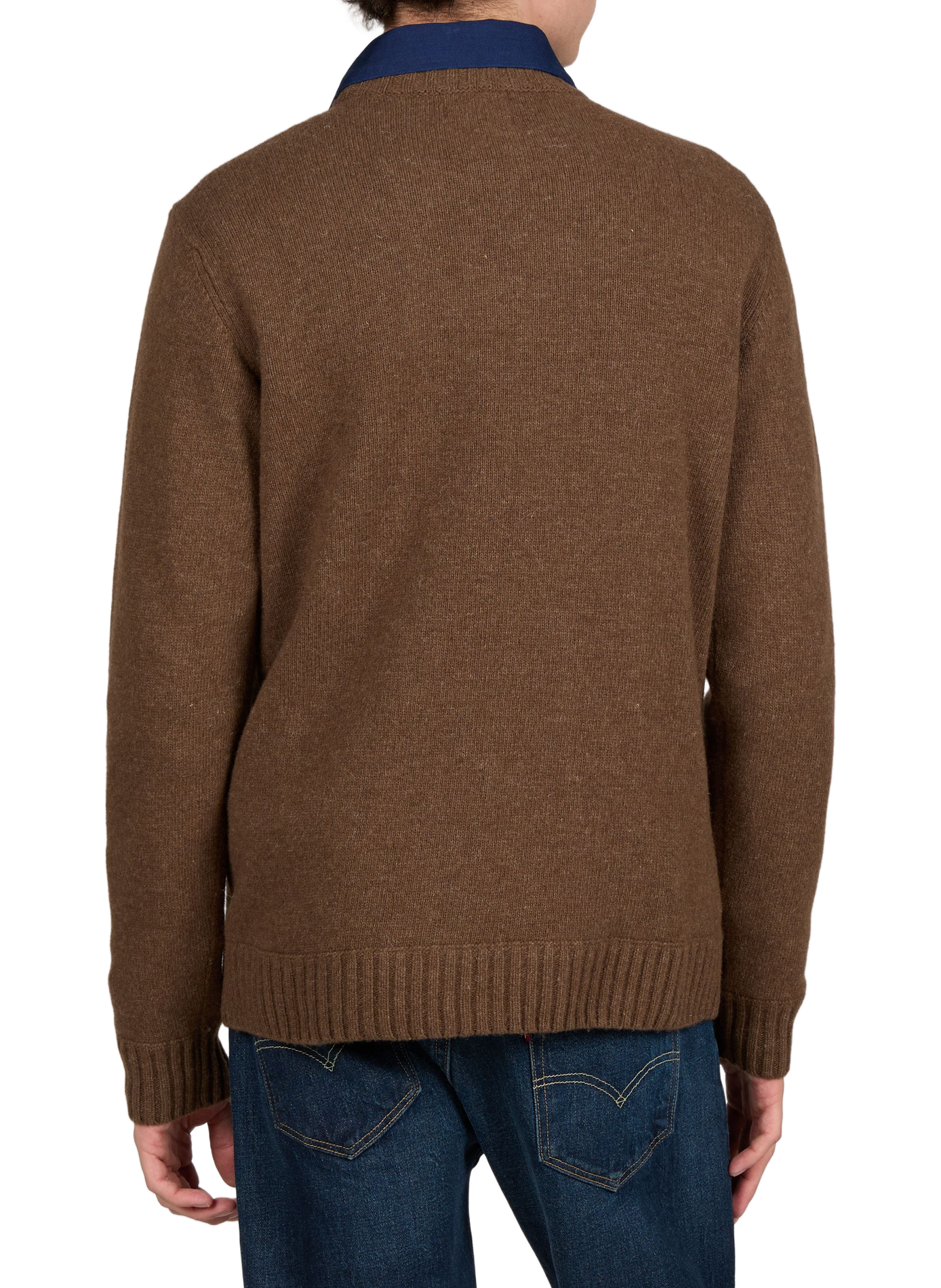 Pull droit col rond en laine mélangée | Marron LAFAURIE Homme