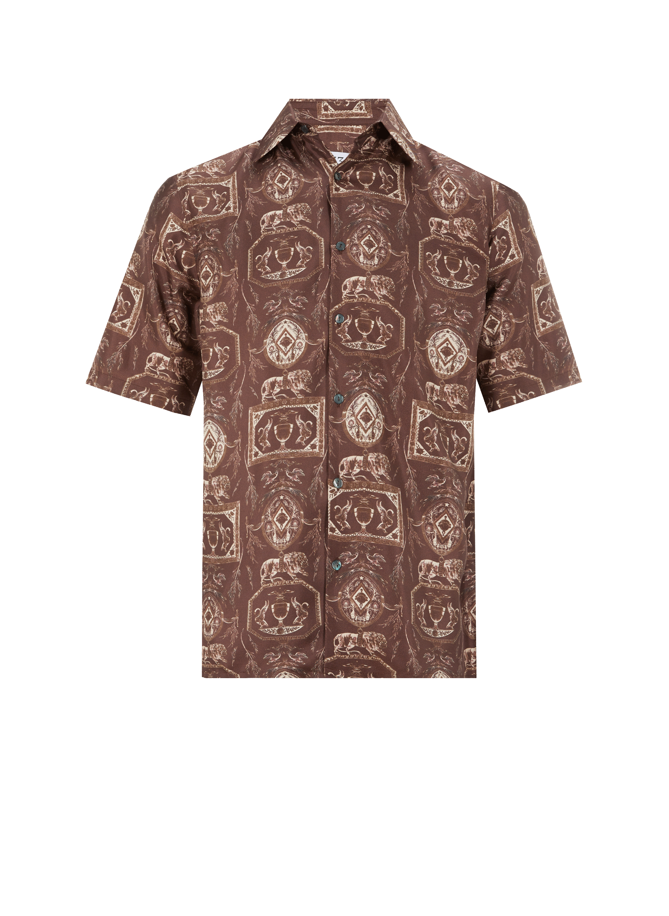 Chemise manches courtes à imprimé en soie