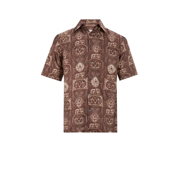 Chemise manches courtes à imprimé en soie