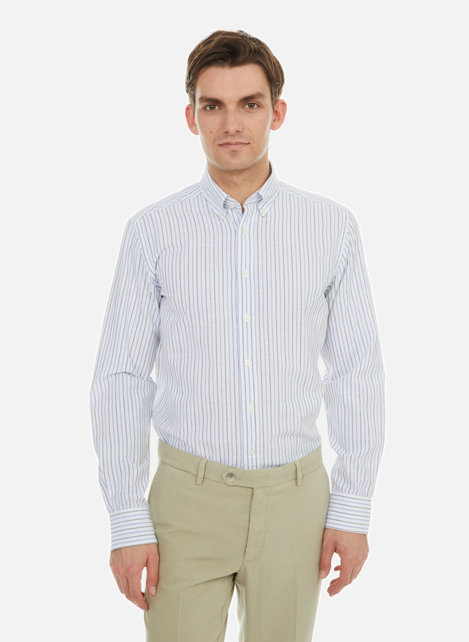 HACKETT cotton and linen striped shirt