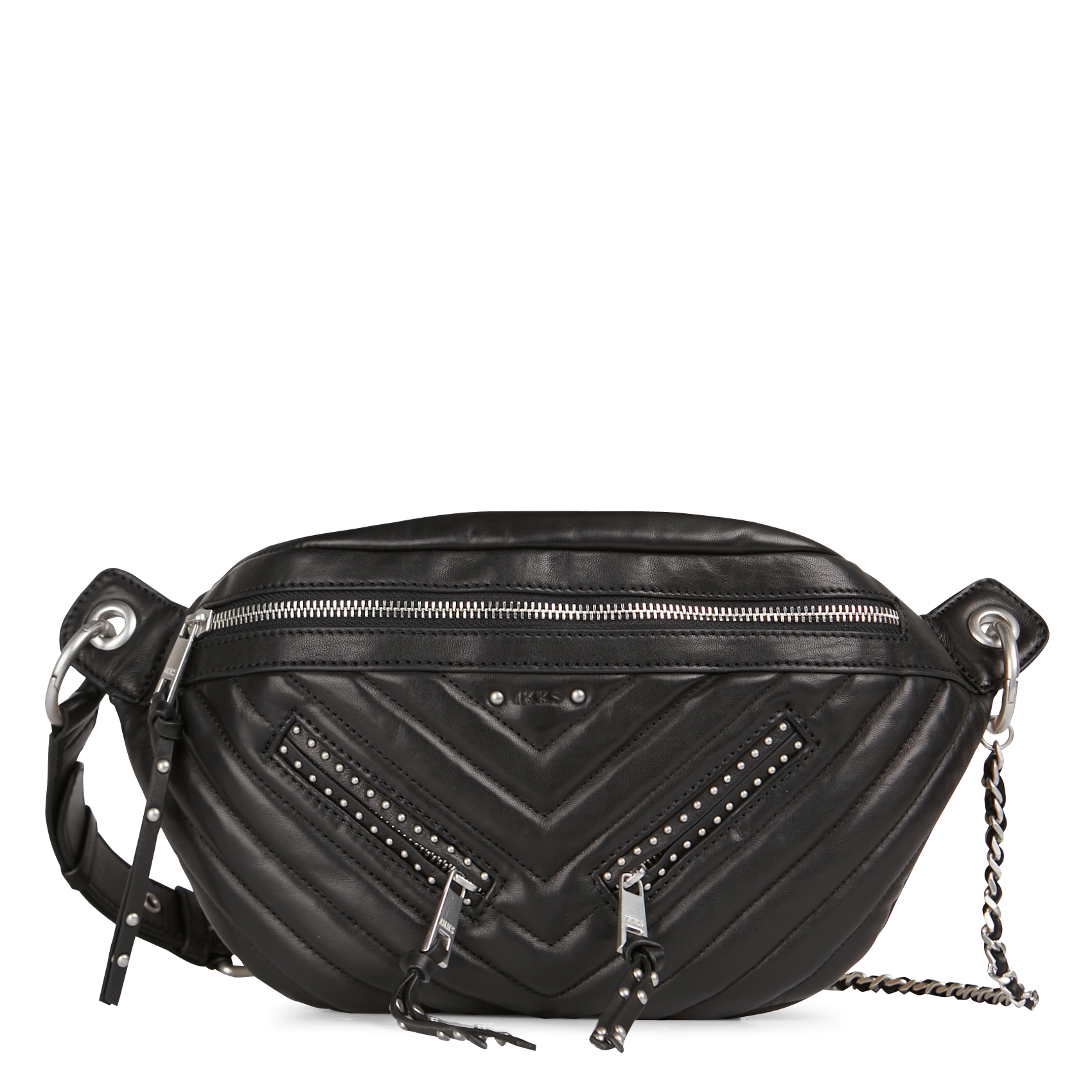 SAC BANANE MATELASS?� EN CUIR - IKKS pour FEMME | Printemps.com