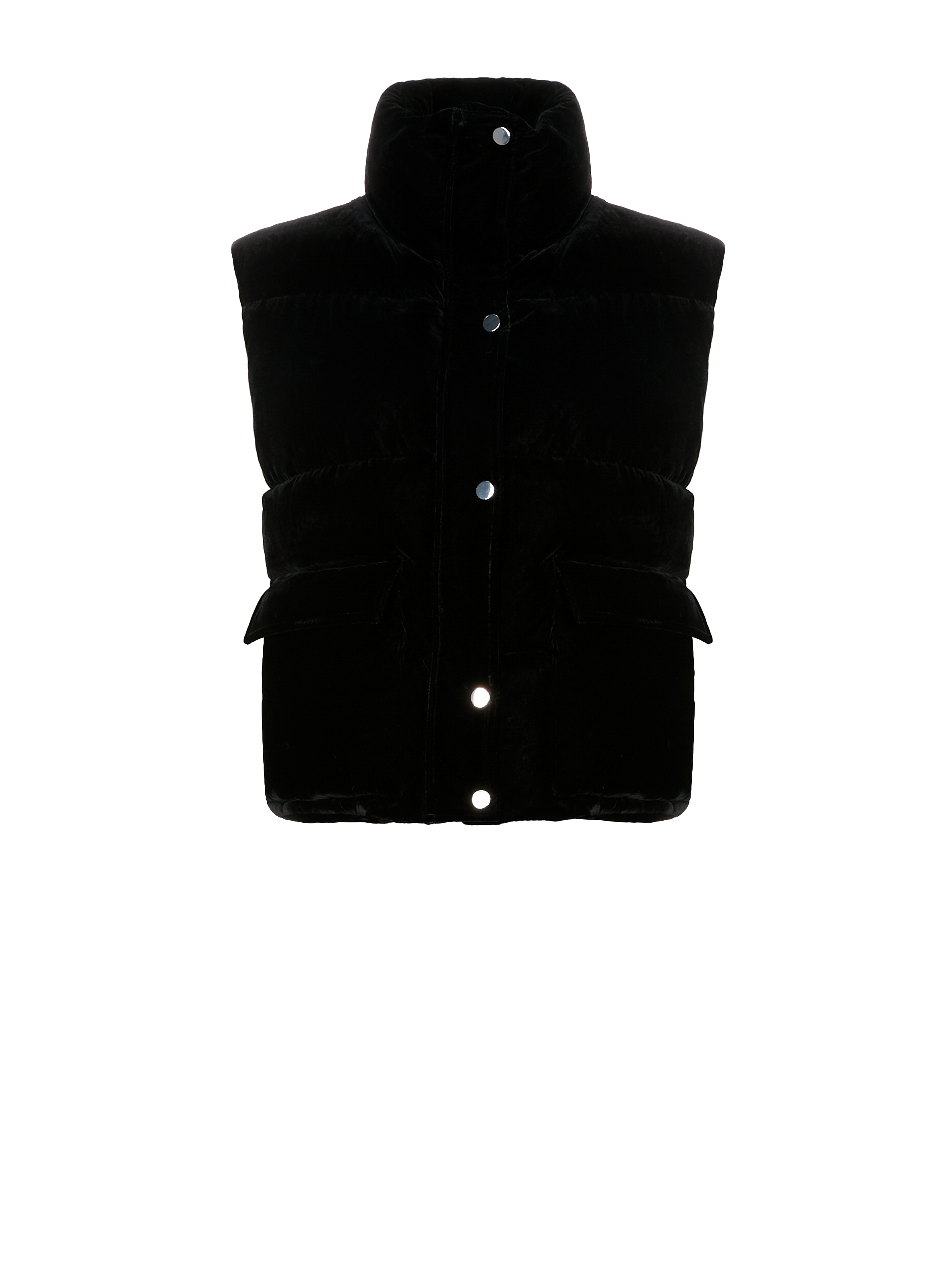 SAISON 1865 Quilted Sleeveless Puffer Vest Black
