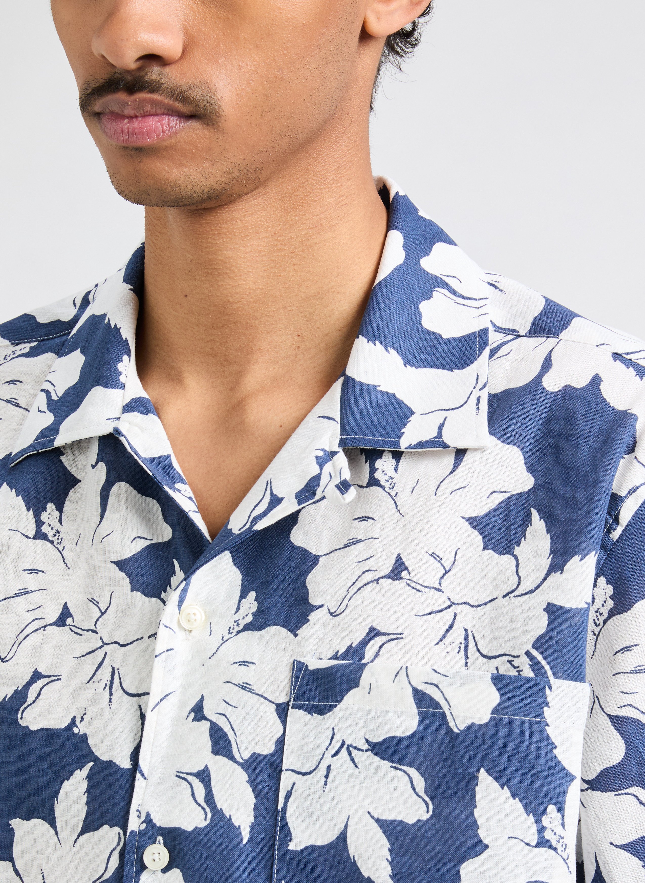 Chemise à fleurs  AU PRINTEMPS PARIS Bleu