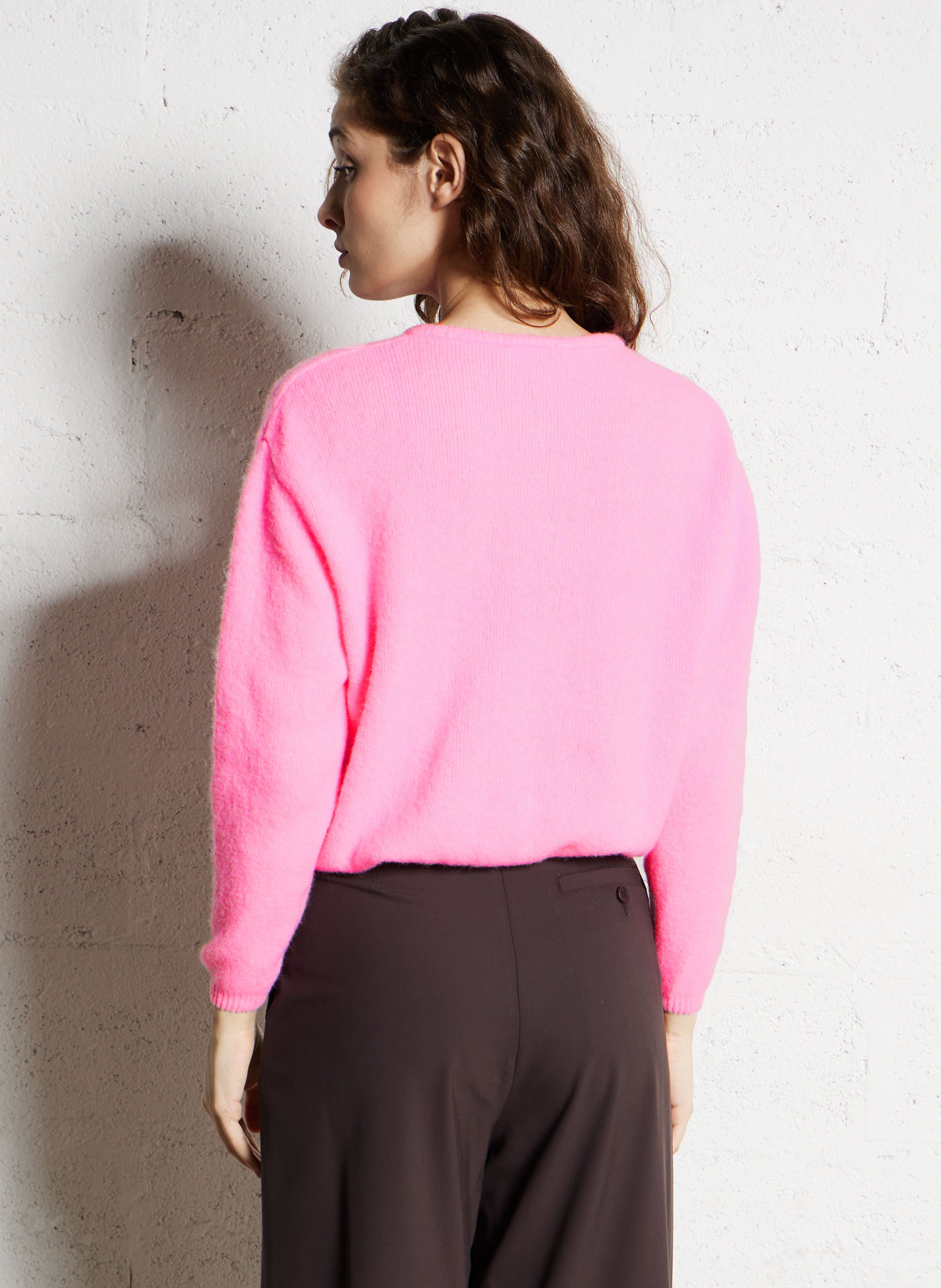 Gilet ample col rond en laine mélangée vitow AMERICAN VINTAGE Rose