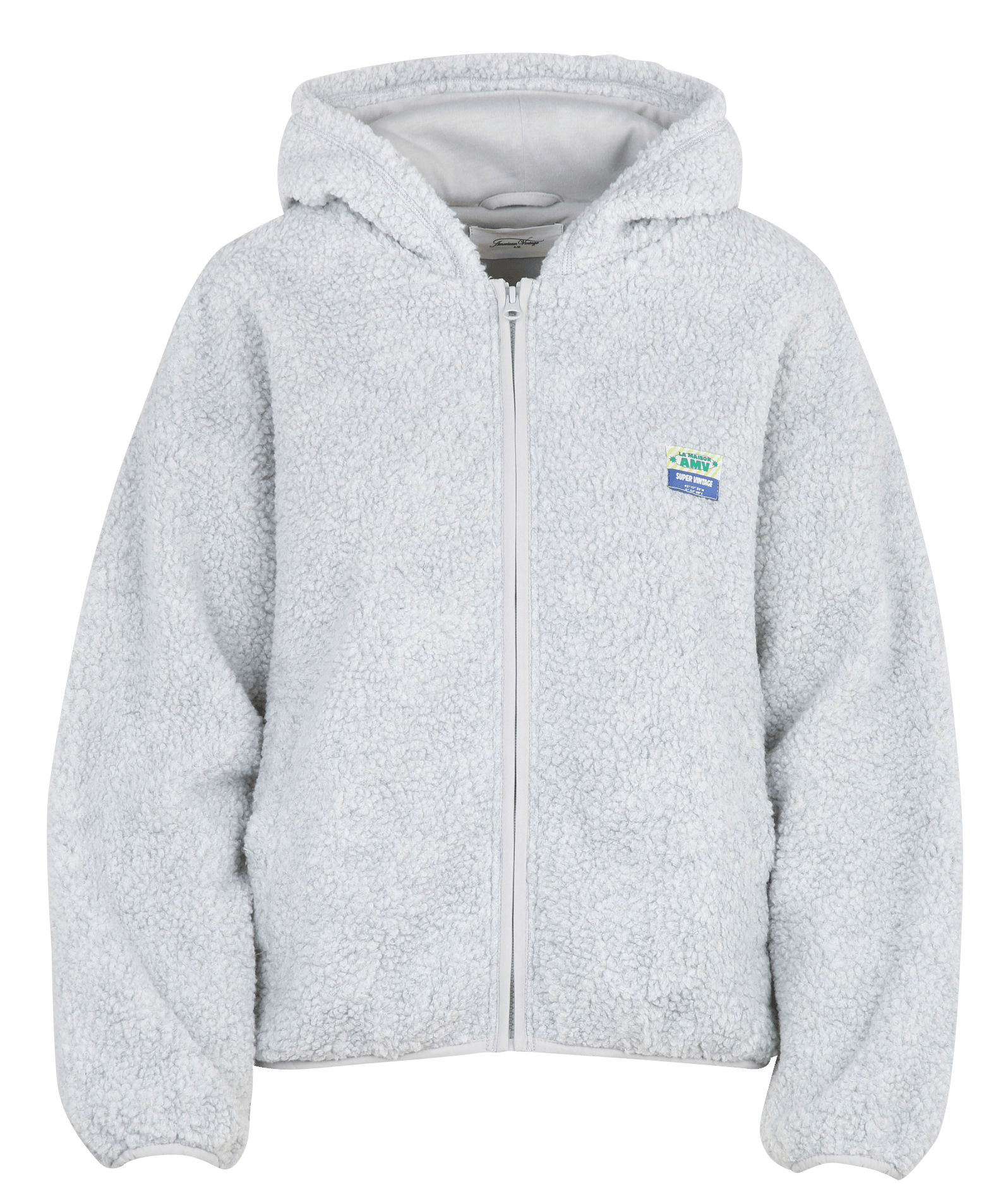 Veste ample polaire à capuche hoktown AMERICAN VINTAGE Gris