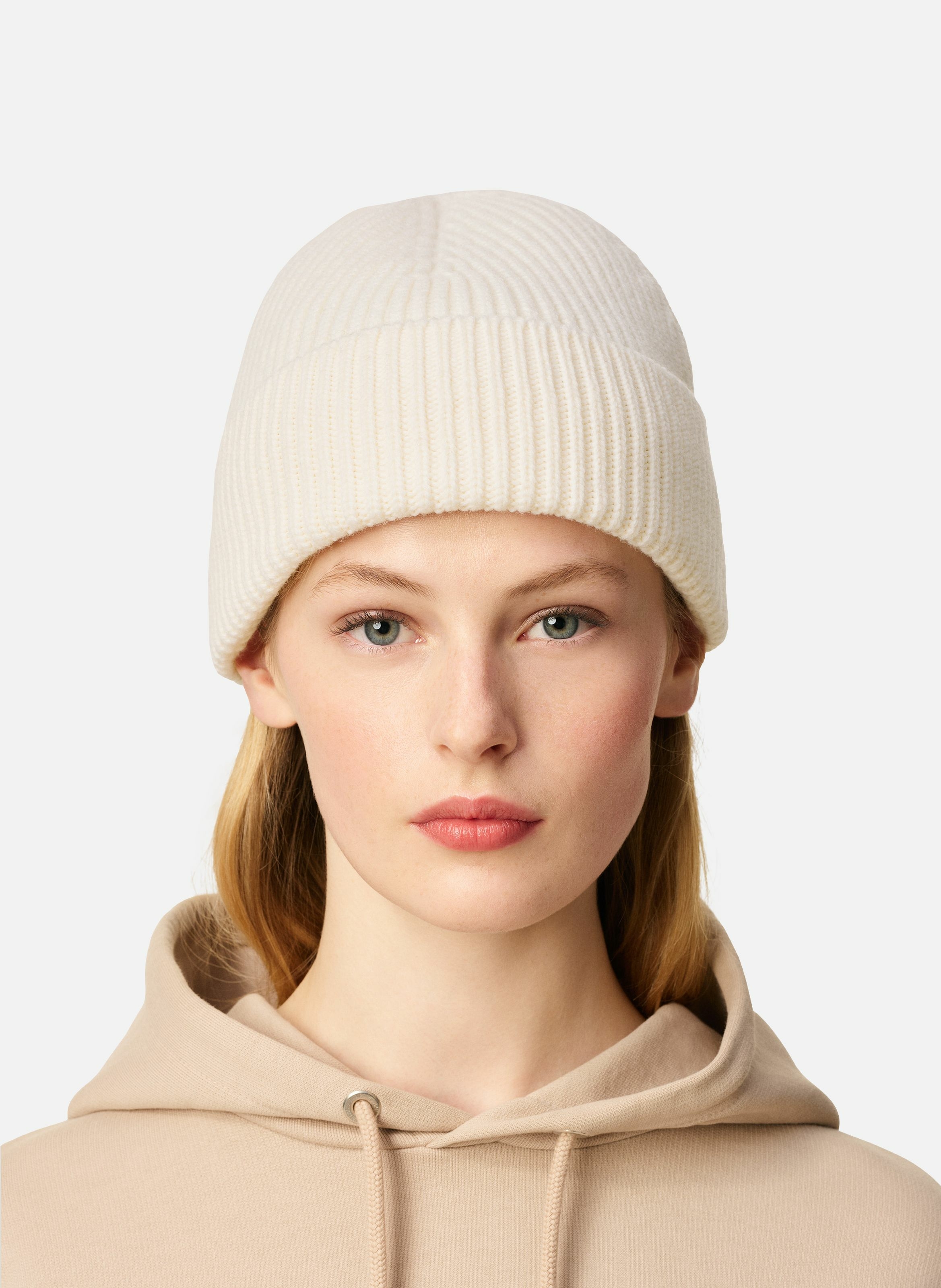 Bonnet ami de coeur en laine unisexe AMI PARIS Blanc