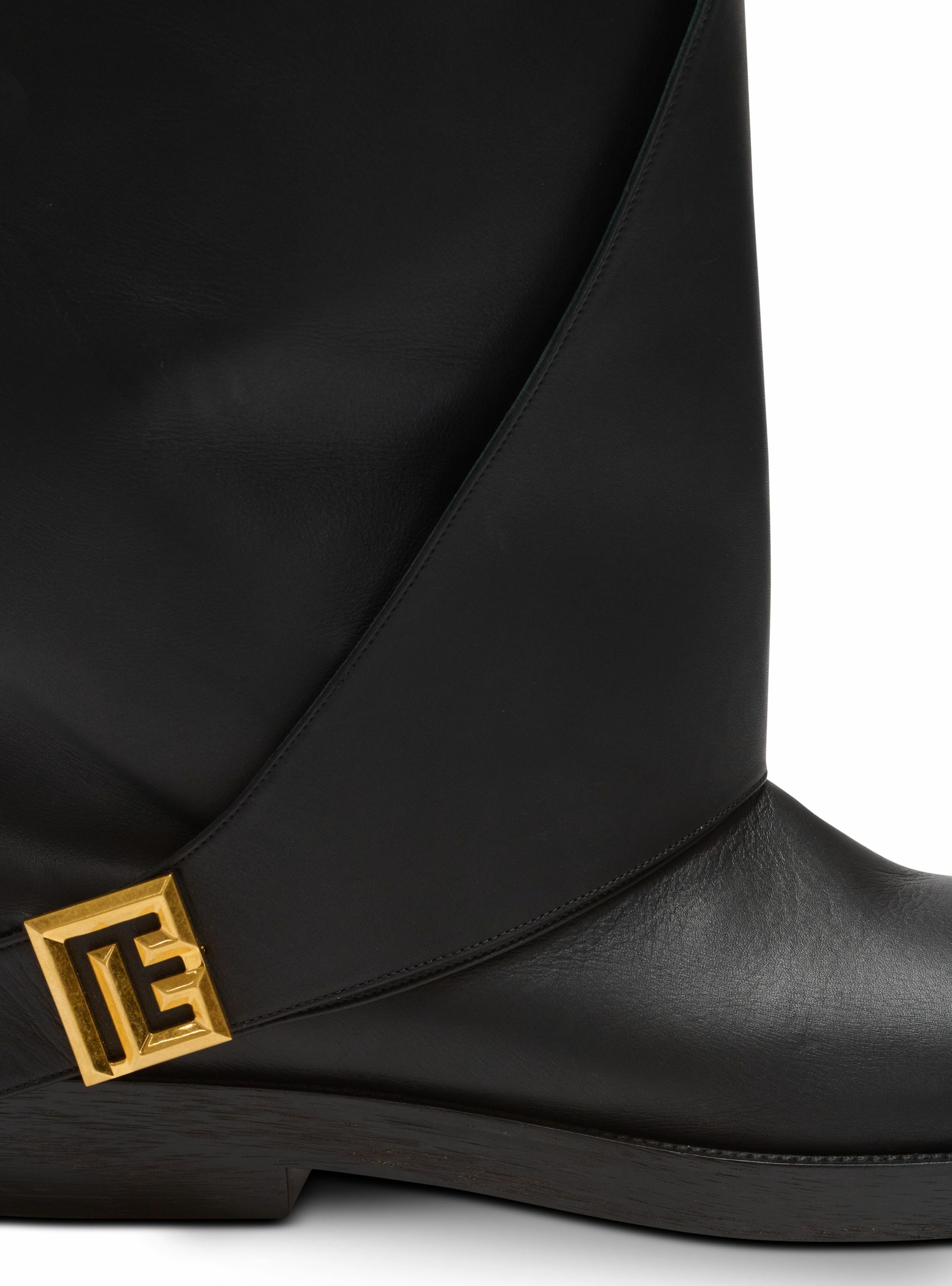 Bottes plates twist en cuir BALMAIN Noir