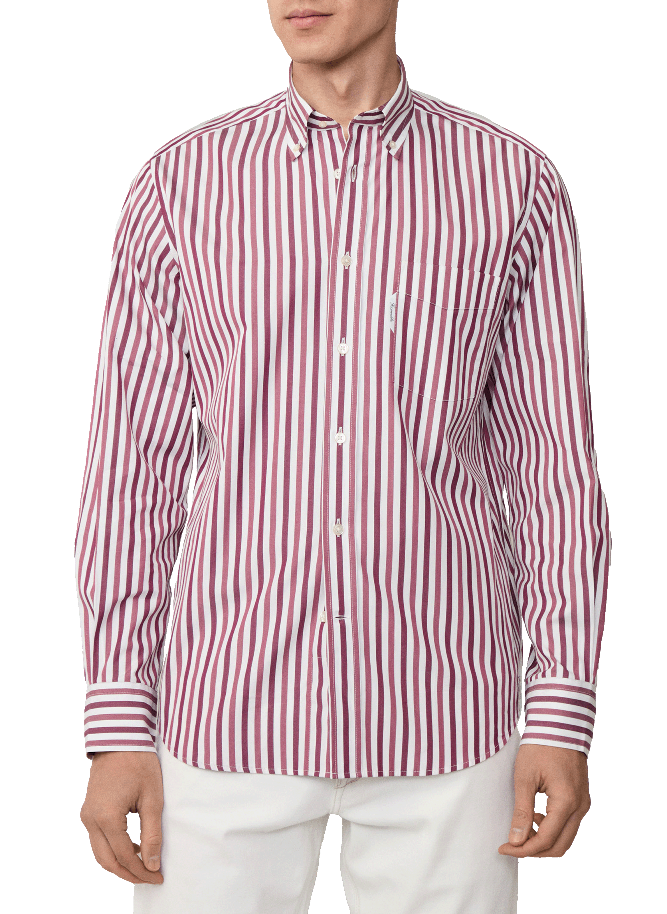 Chemise à rayures en coton FACONNABLE Rouge