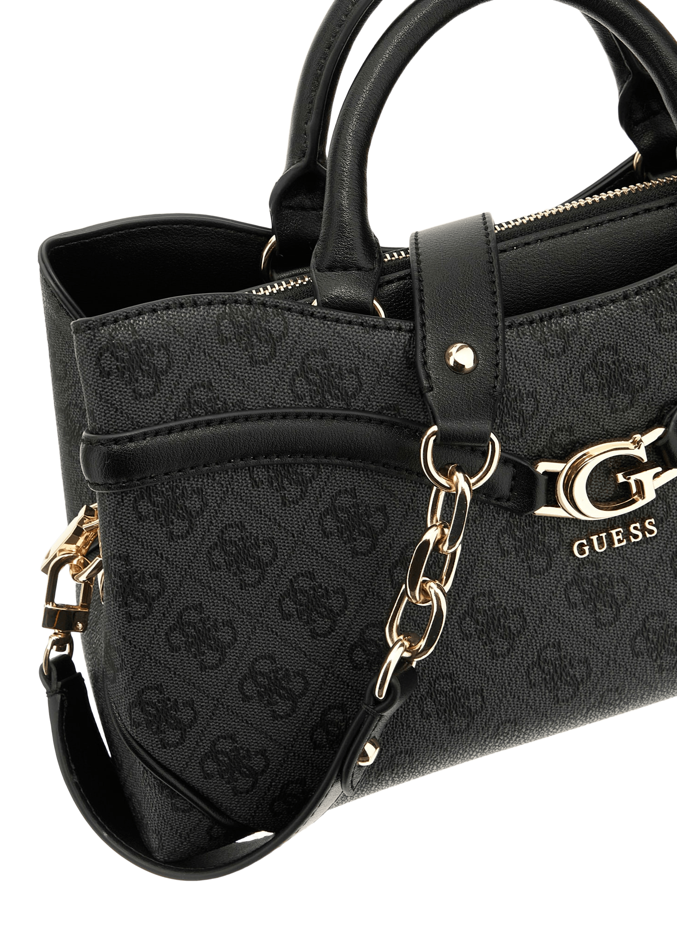 Logo-print handbag with removable shoulder strap GUESS Grey