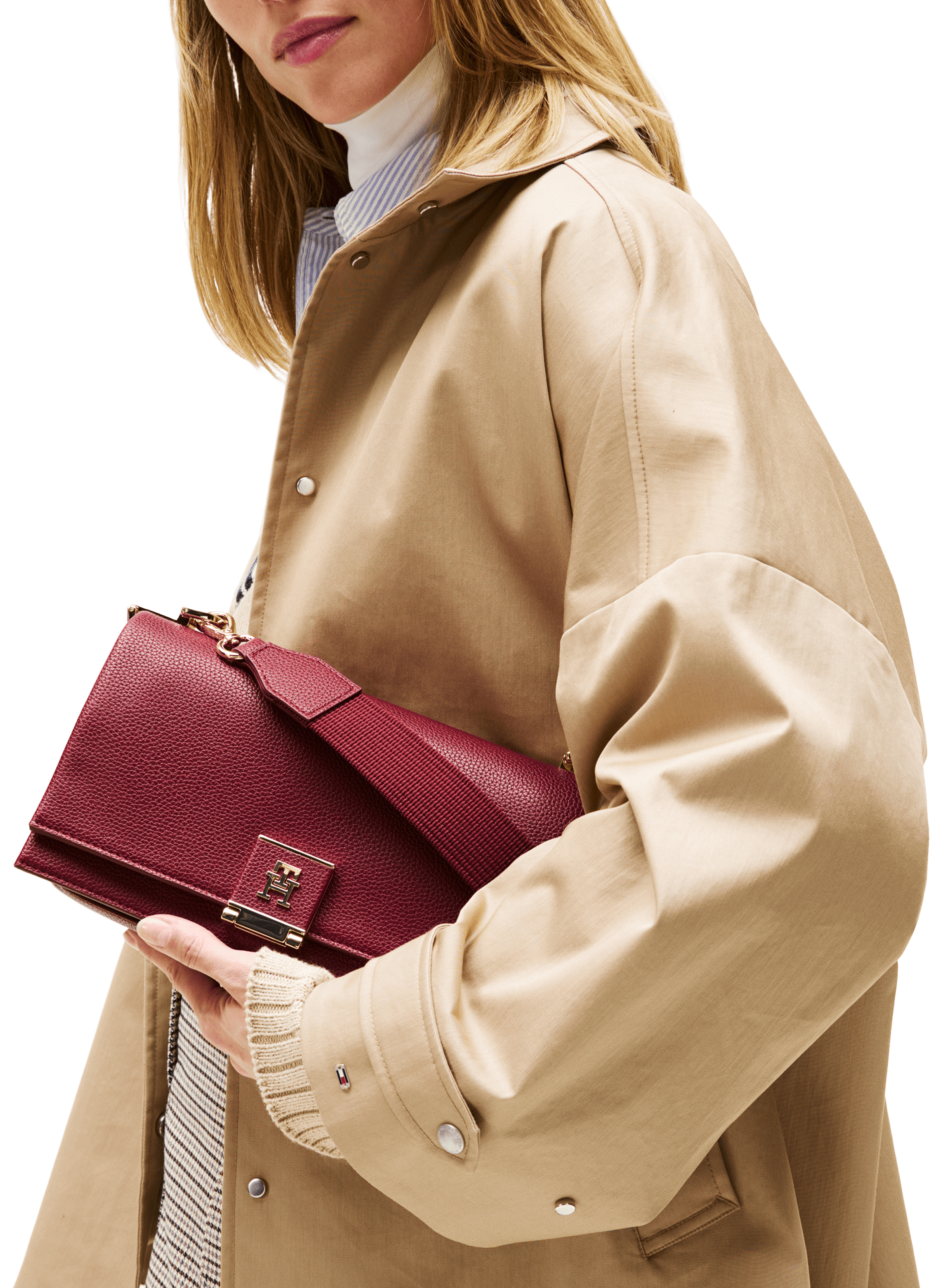 Sac à bandoulière effet grainé  TOMMY HILFIGER Rouge