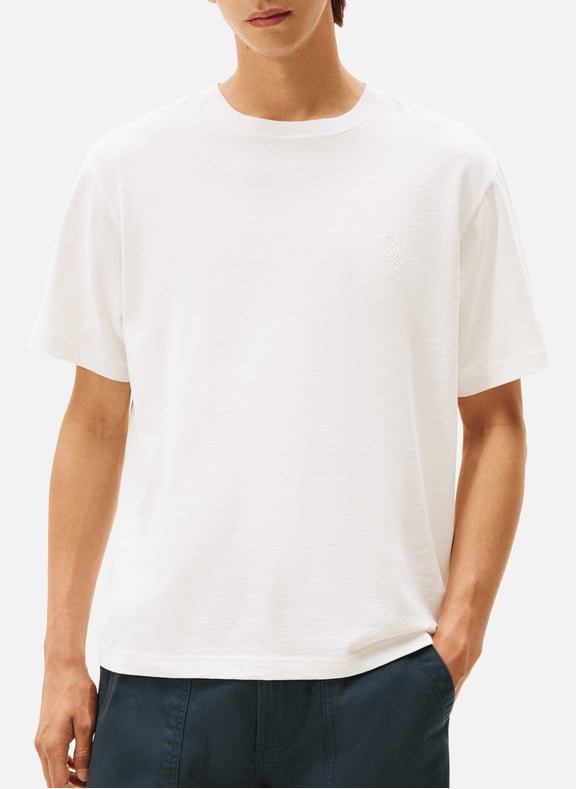 Cotton round-neck T-shirt Beige by TOMMY HILFIGER TOMMY HILFIGER Cotton round-neck T-shirt Beige