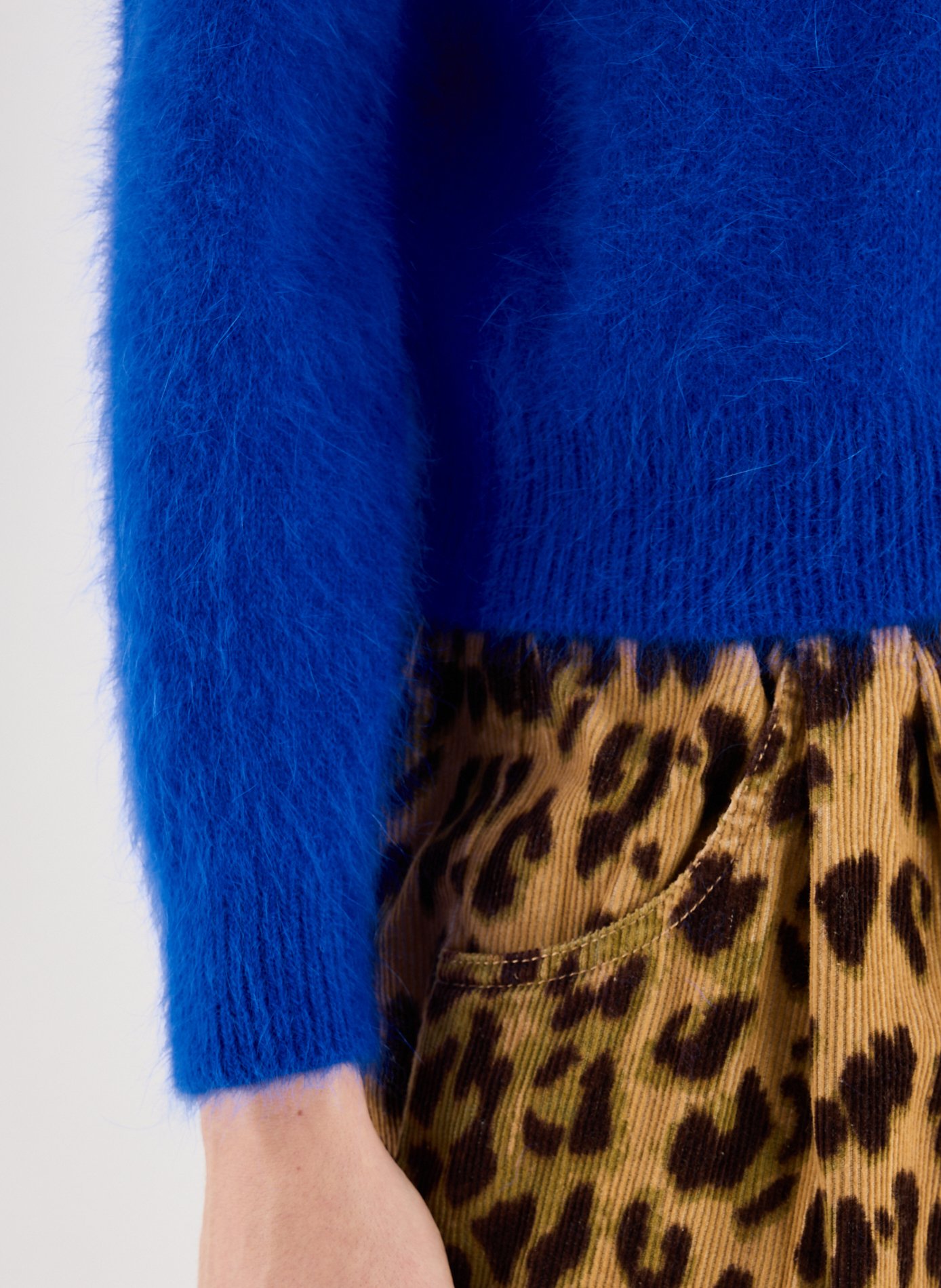 Pull duveteux en angora BELLEROSE Bleu