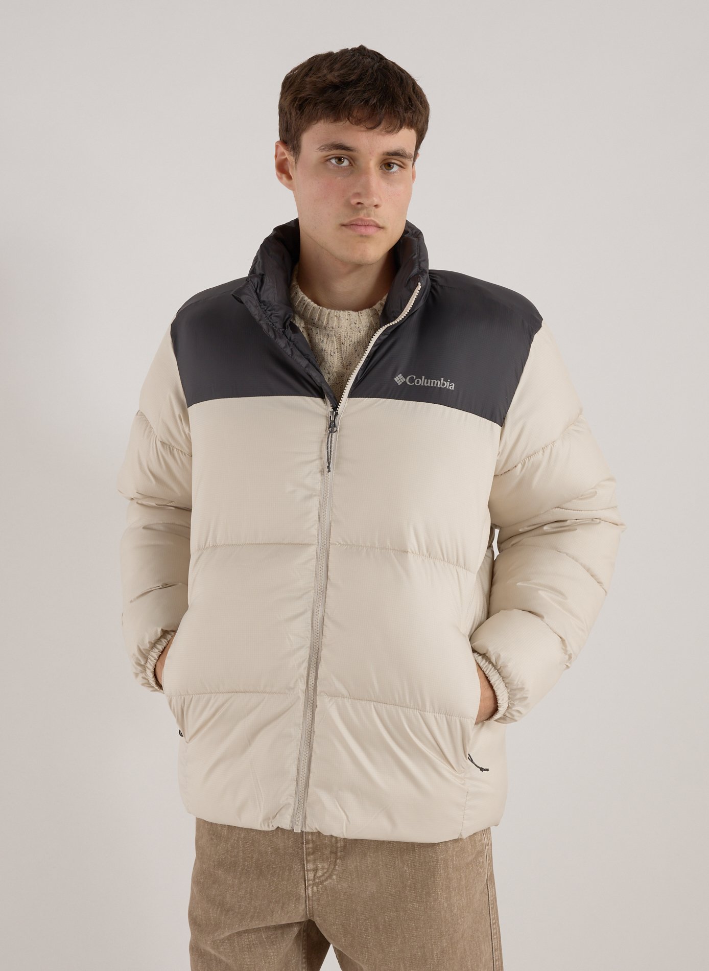 COLUMBIA Quilted two-tone puffer jacket Beige