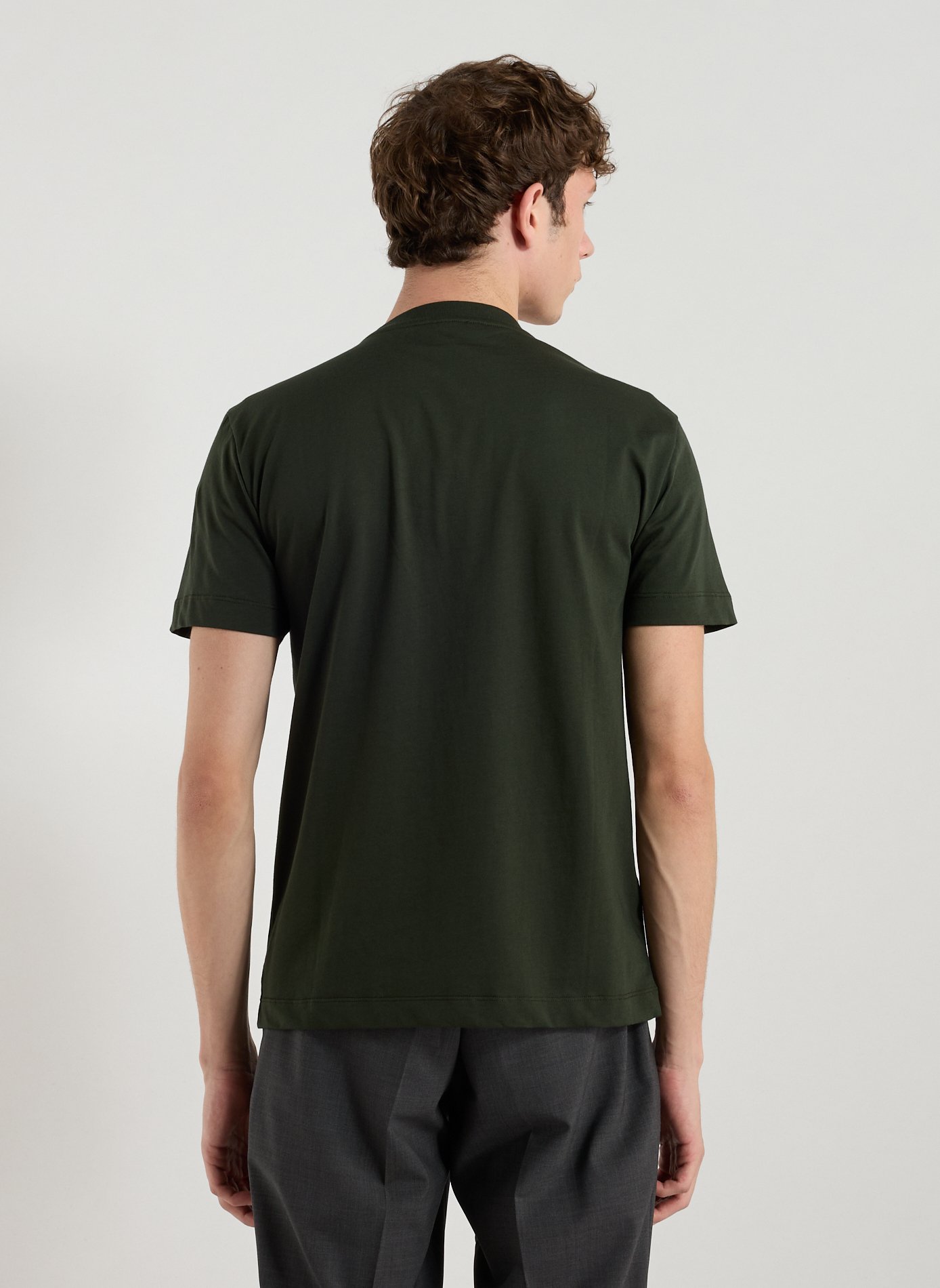 Organic cotton round-neck T-shirt AU PRINTEMPS PARIS Green