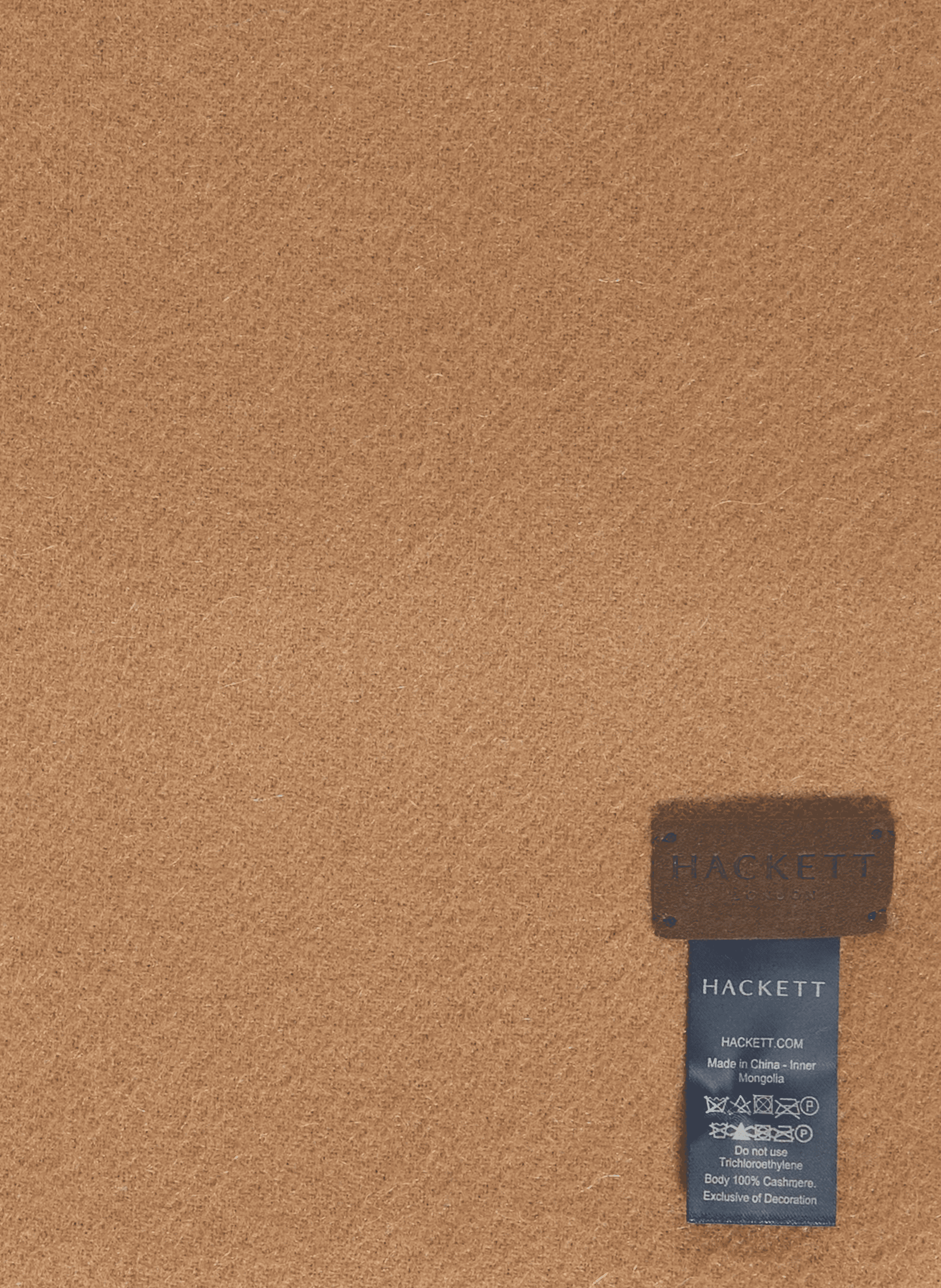 Cashmere scarf with fringed edges HACKETT Beige