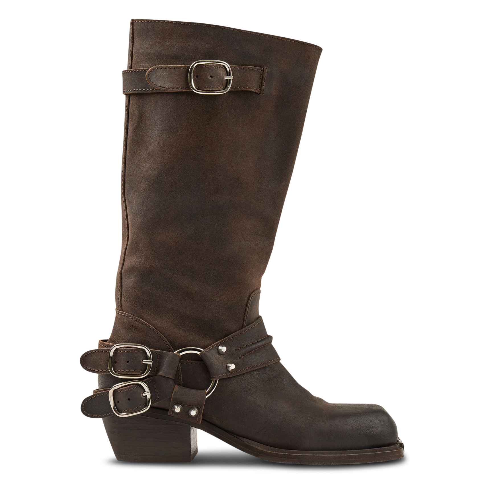 SANDRO Bottes en cuir Marron