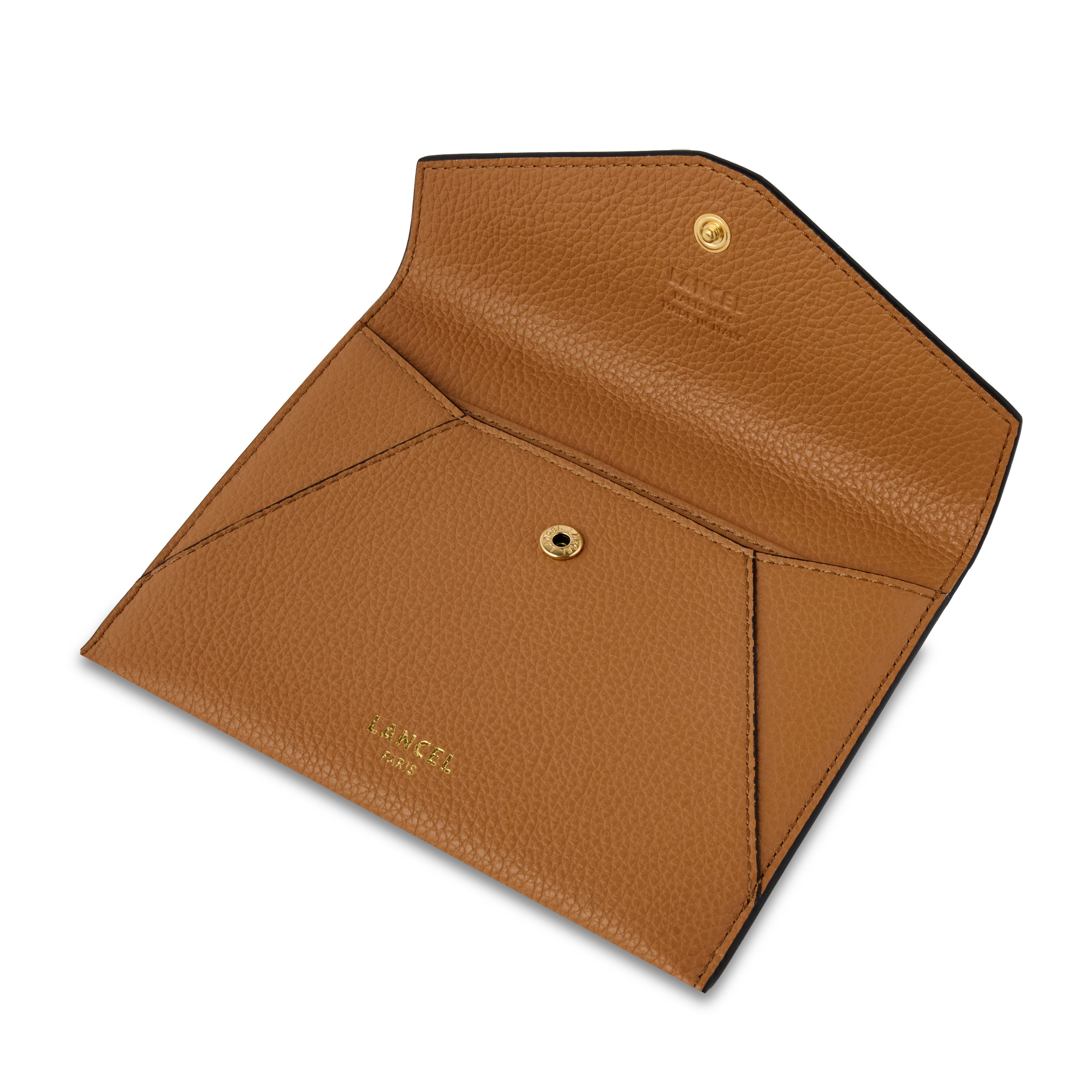Enveloppe rabat m enveloppe de lancel en cuir LANCEL Marron