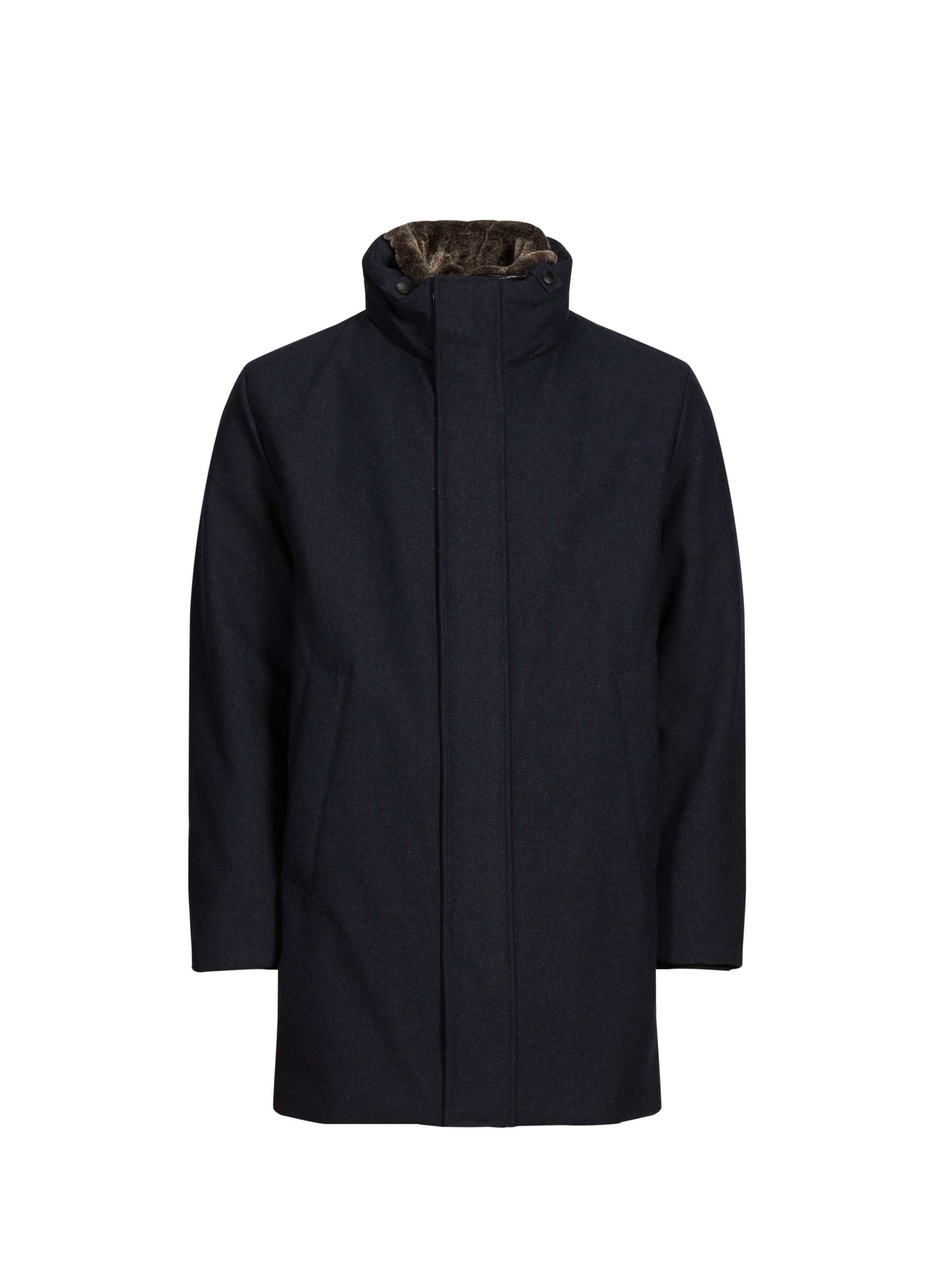 STRELLSON Wool Blend High Neck Parka Blue