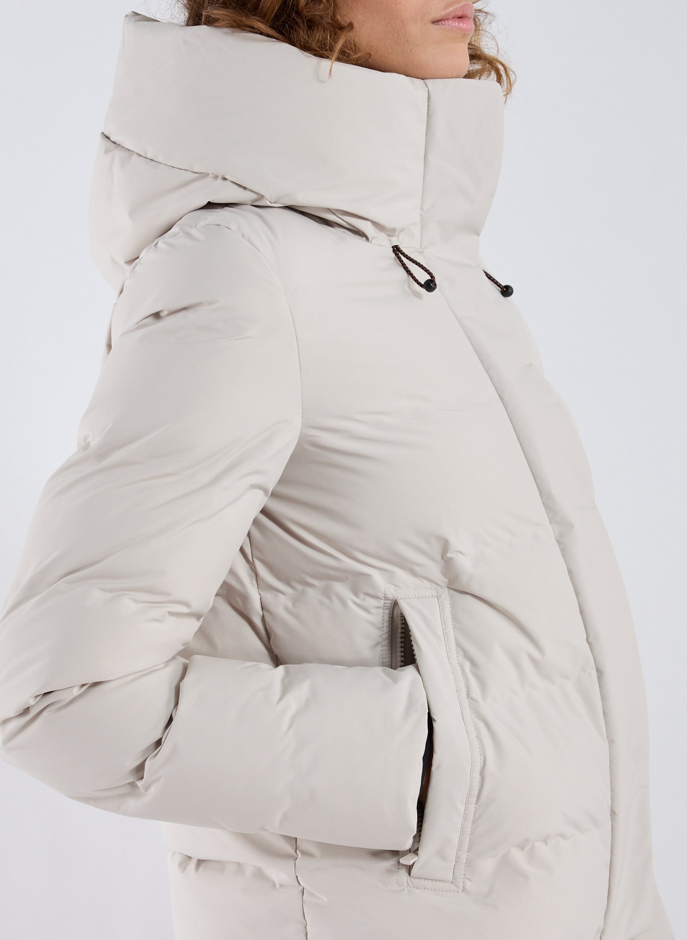 Hooded padded jacket SAVE THE DUCK Beige