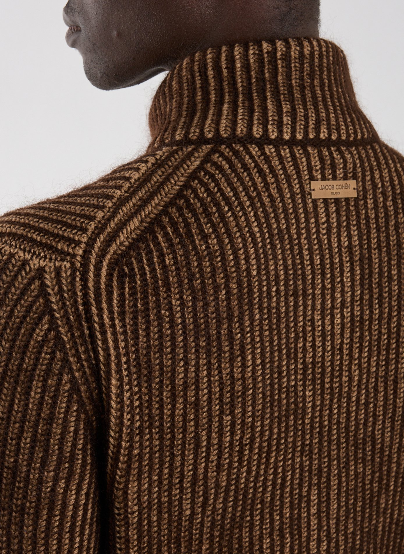 Zip-up sweater in virgin wool and mohair blend JACOB COHEN Green