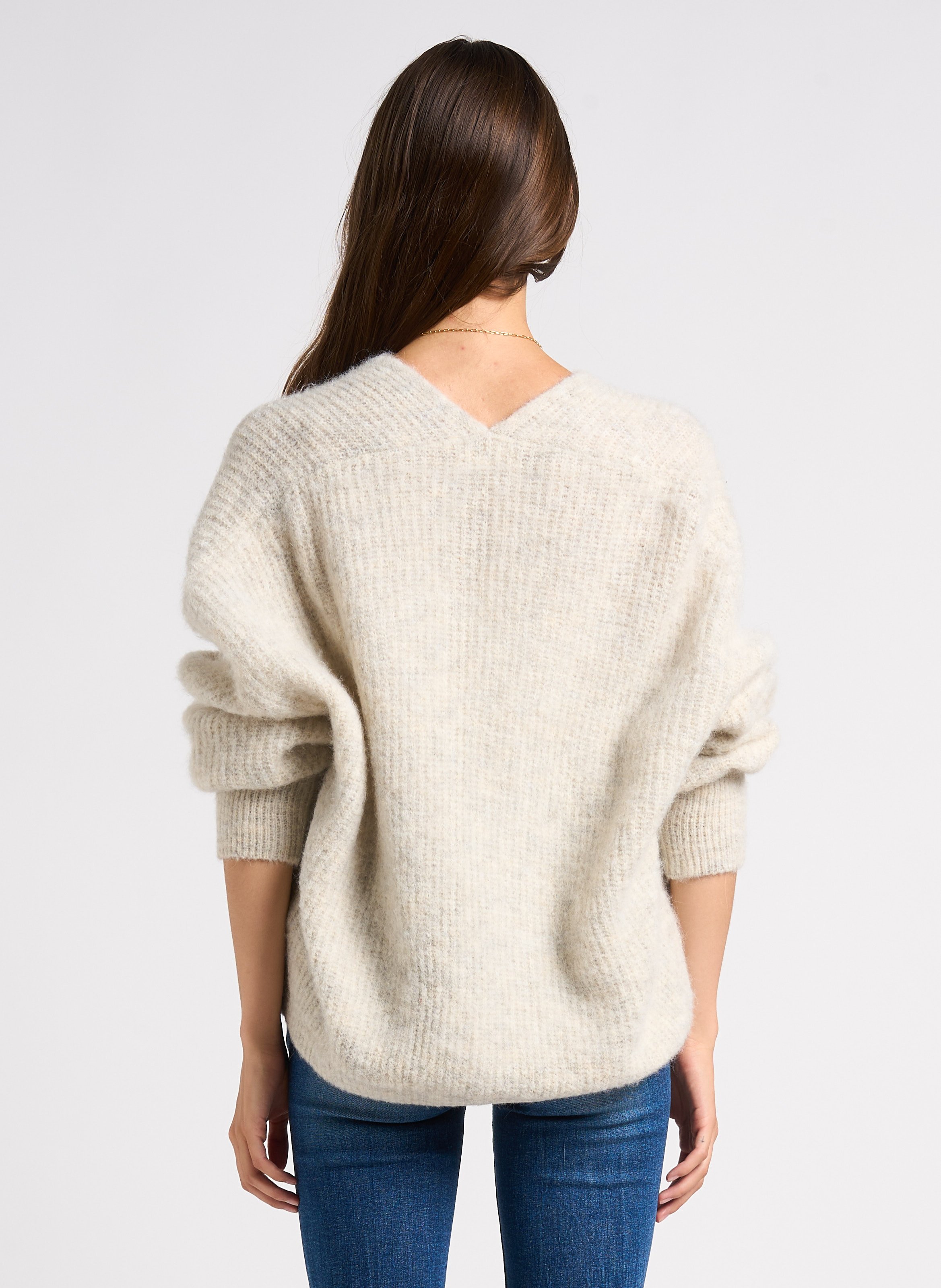 Gilet ouvert en laine et alpaga mélangé east Beige