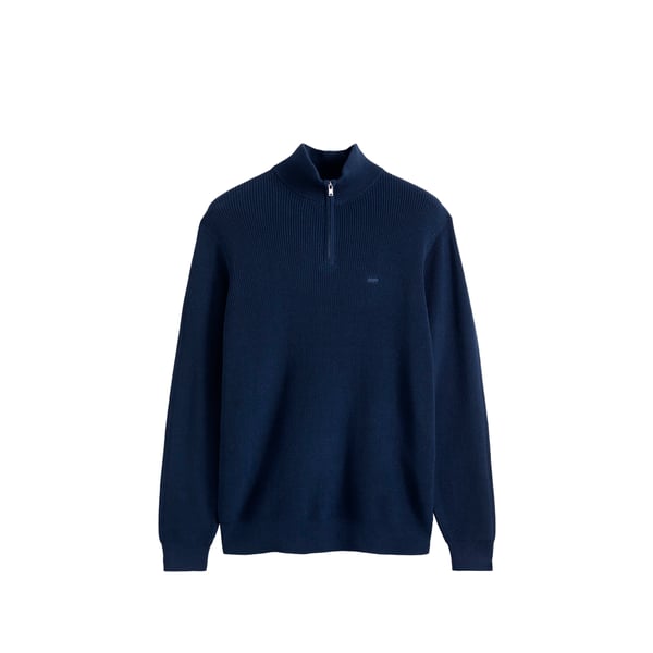 Pull col montant zippé en coton
