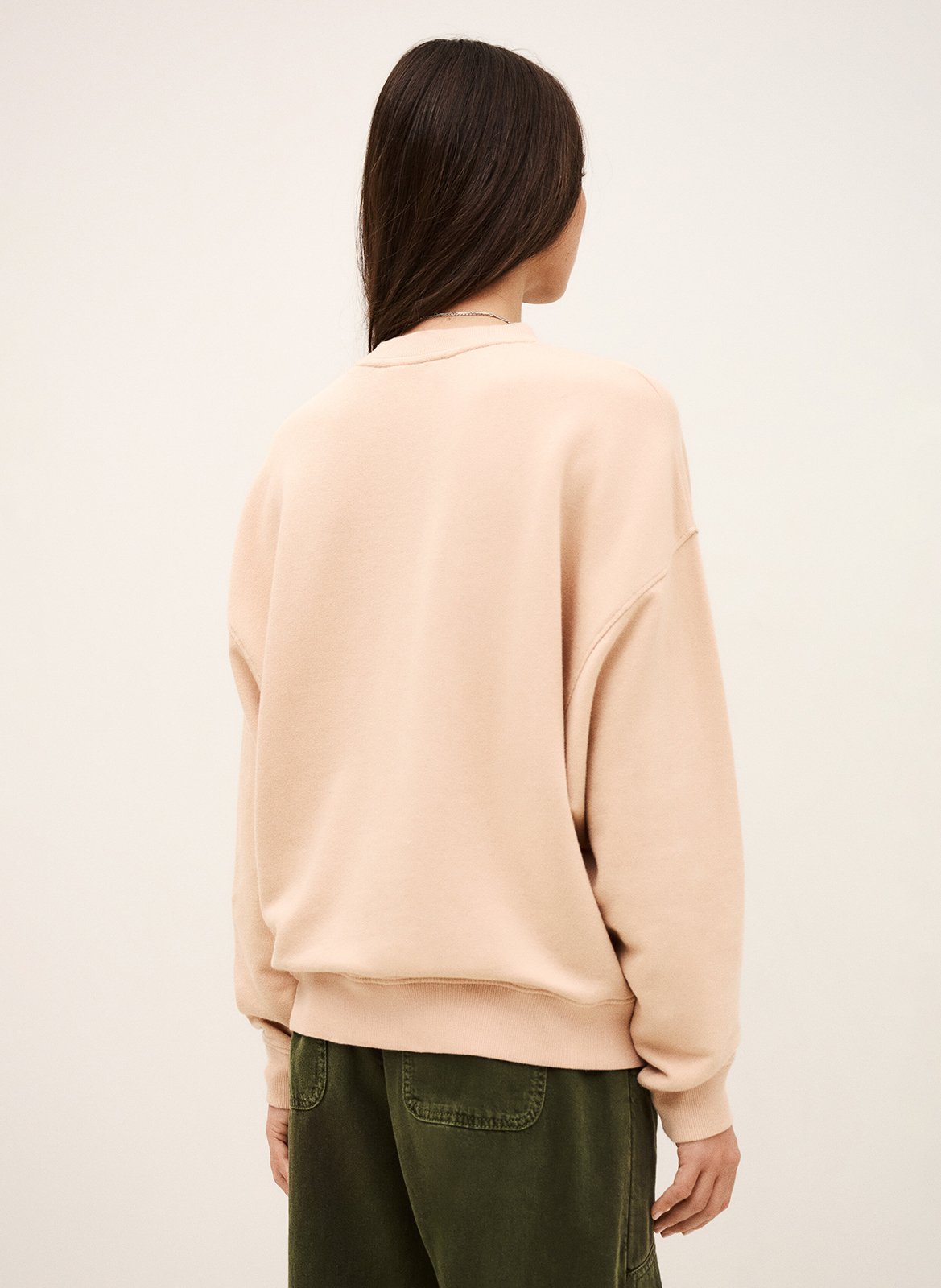 Sweat ample sérigraphié en coton mélangé benjamin BA&SH Rose