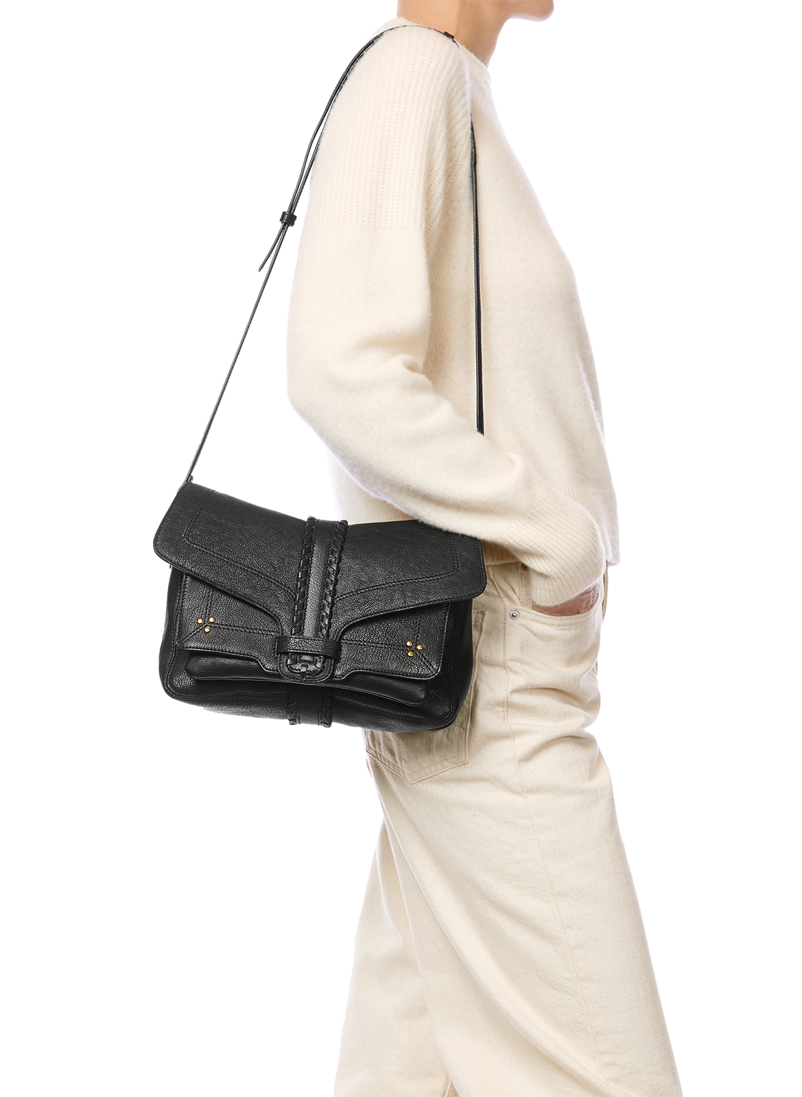 Harry M goat leather baguette bag JÉRÔME DREYFUSS Black