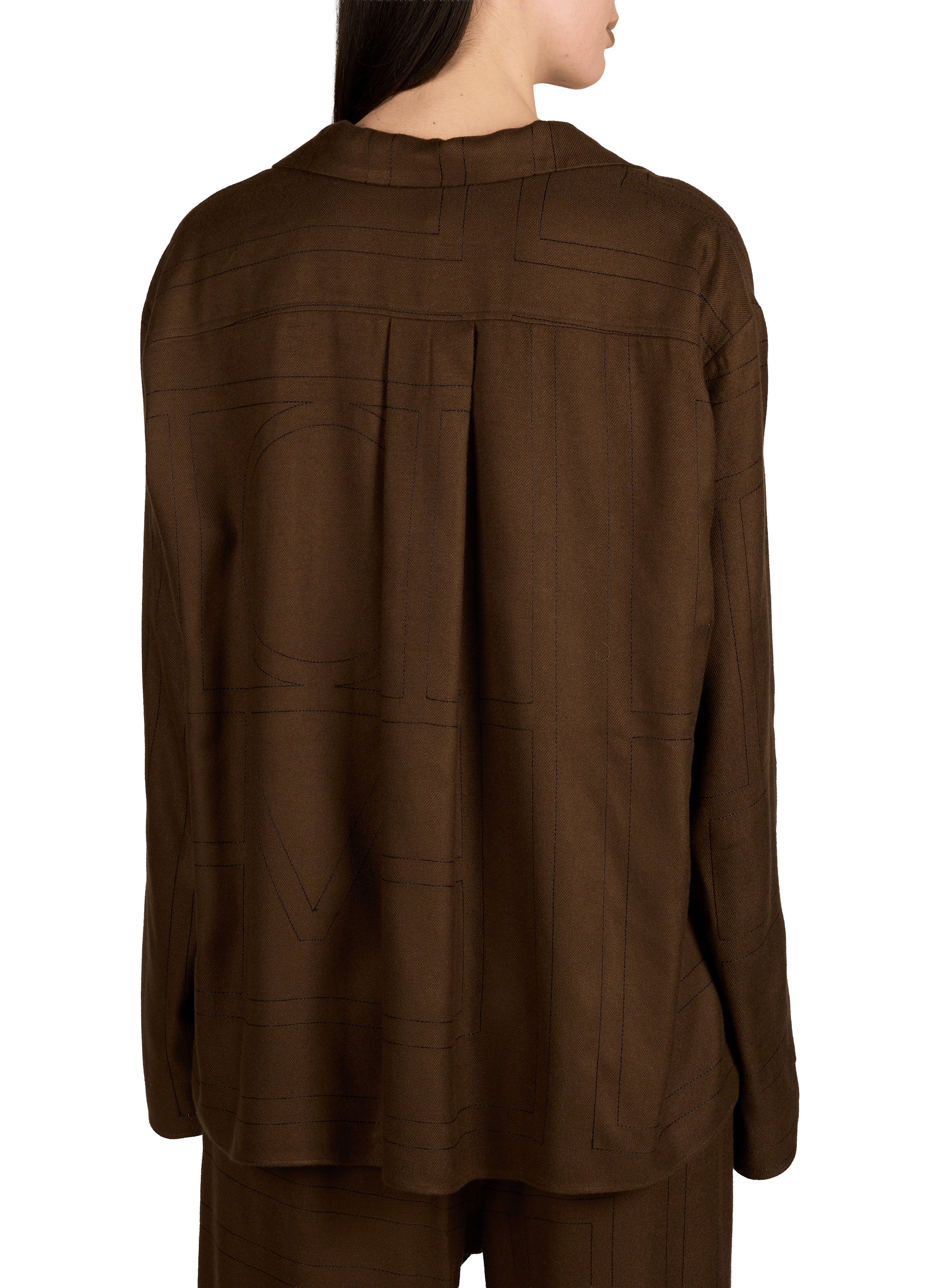 Buttoned pajama top with a tailored collar TOTEME Brown
