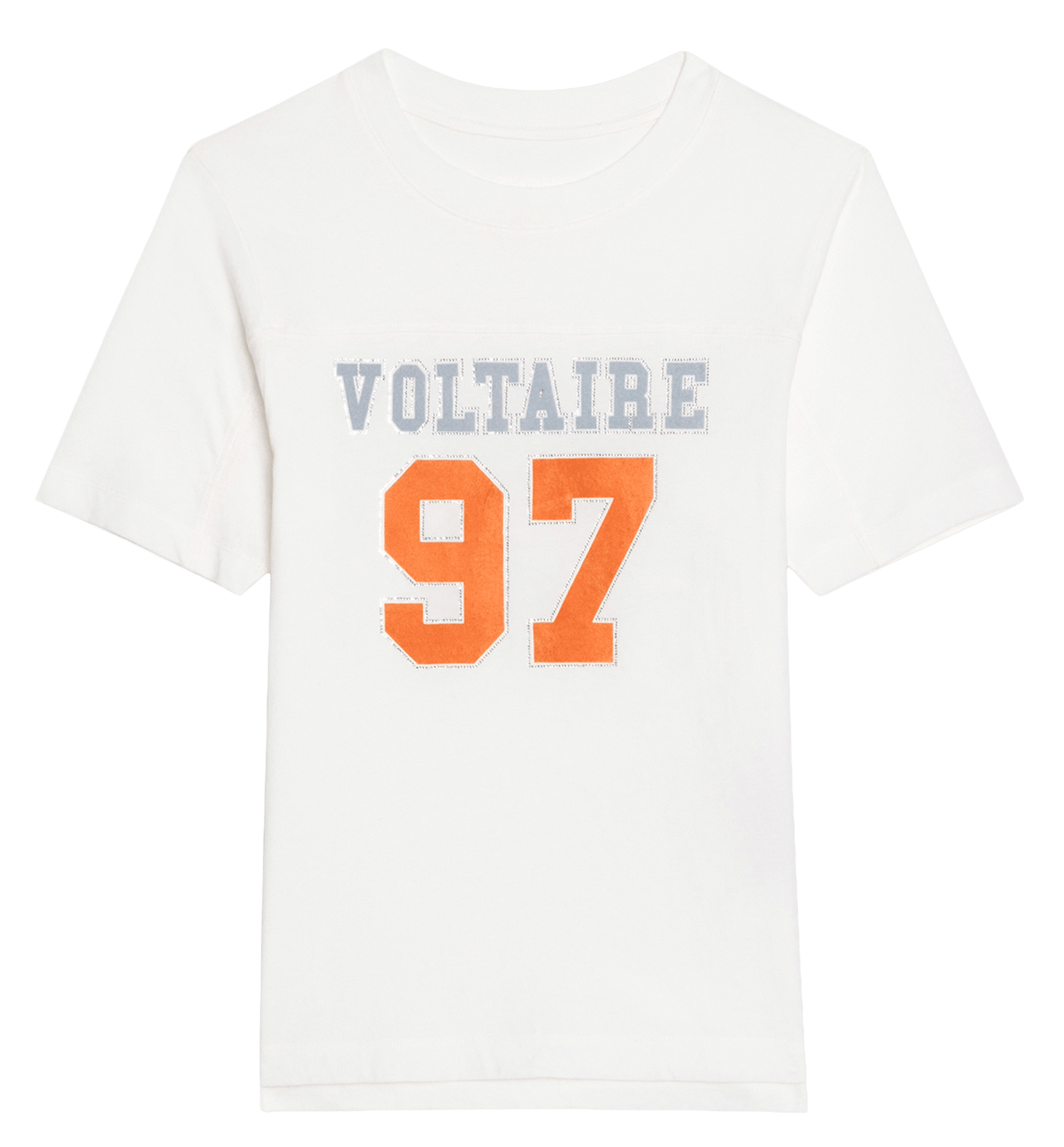 Tee-shirt manches courtes imprimé avec strass boo ZADIG&VOLTAIRE Blanc