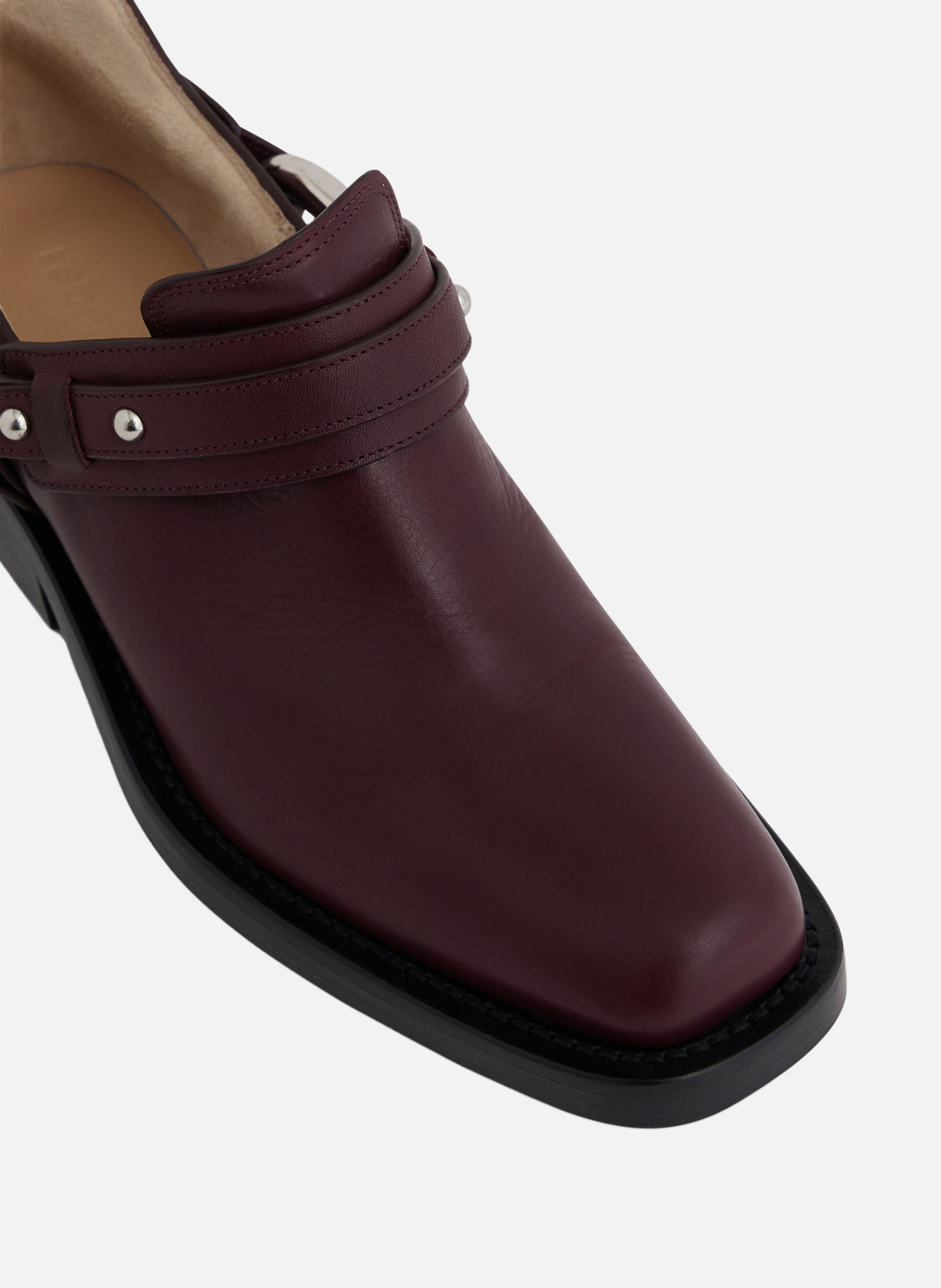 Bottines biker en cuir RABANNE Rouge