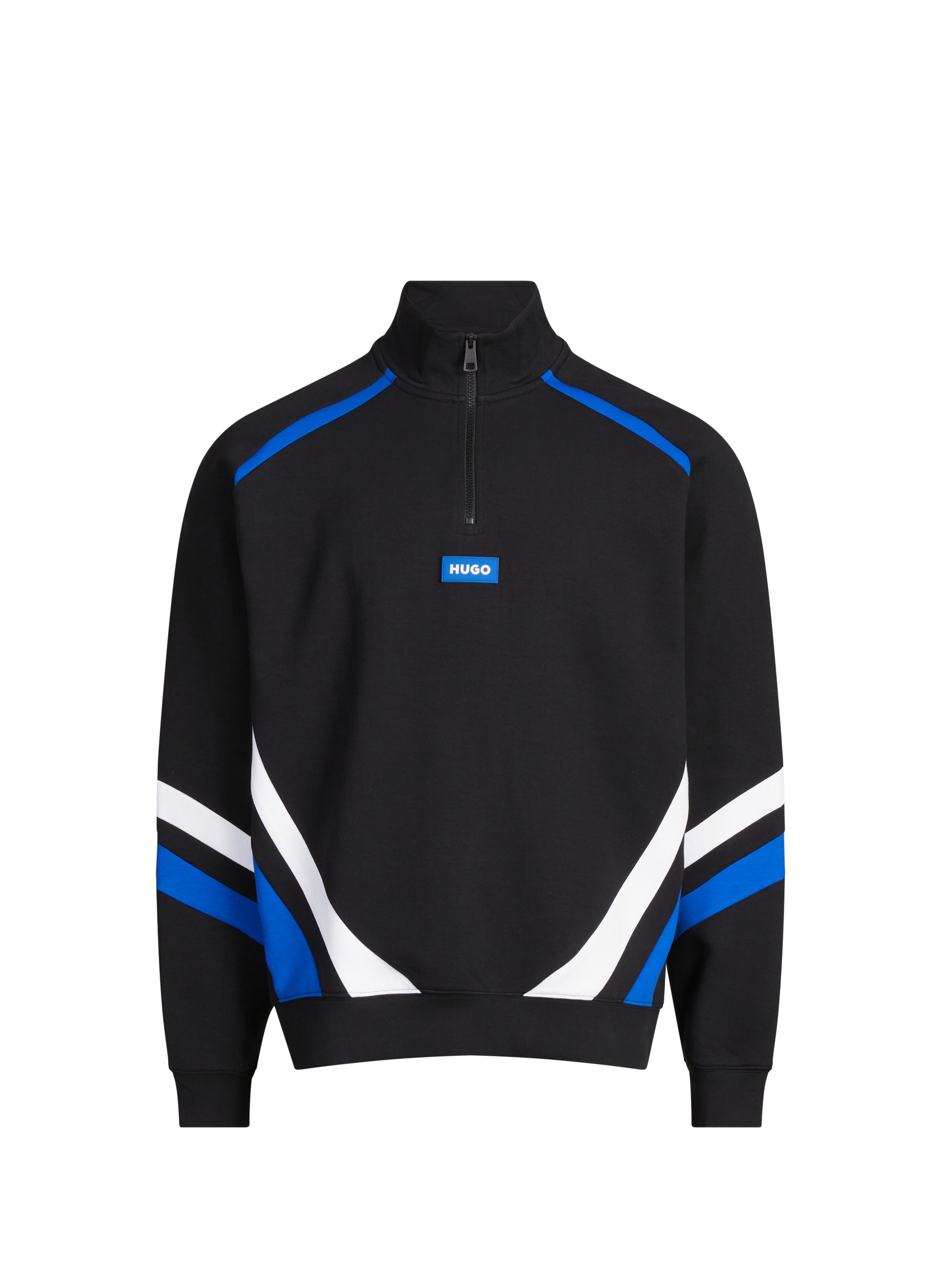 Sweat droit à col montant en coton mélangé HUGO BLUE Noir