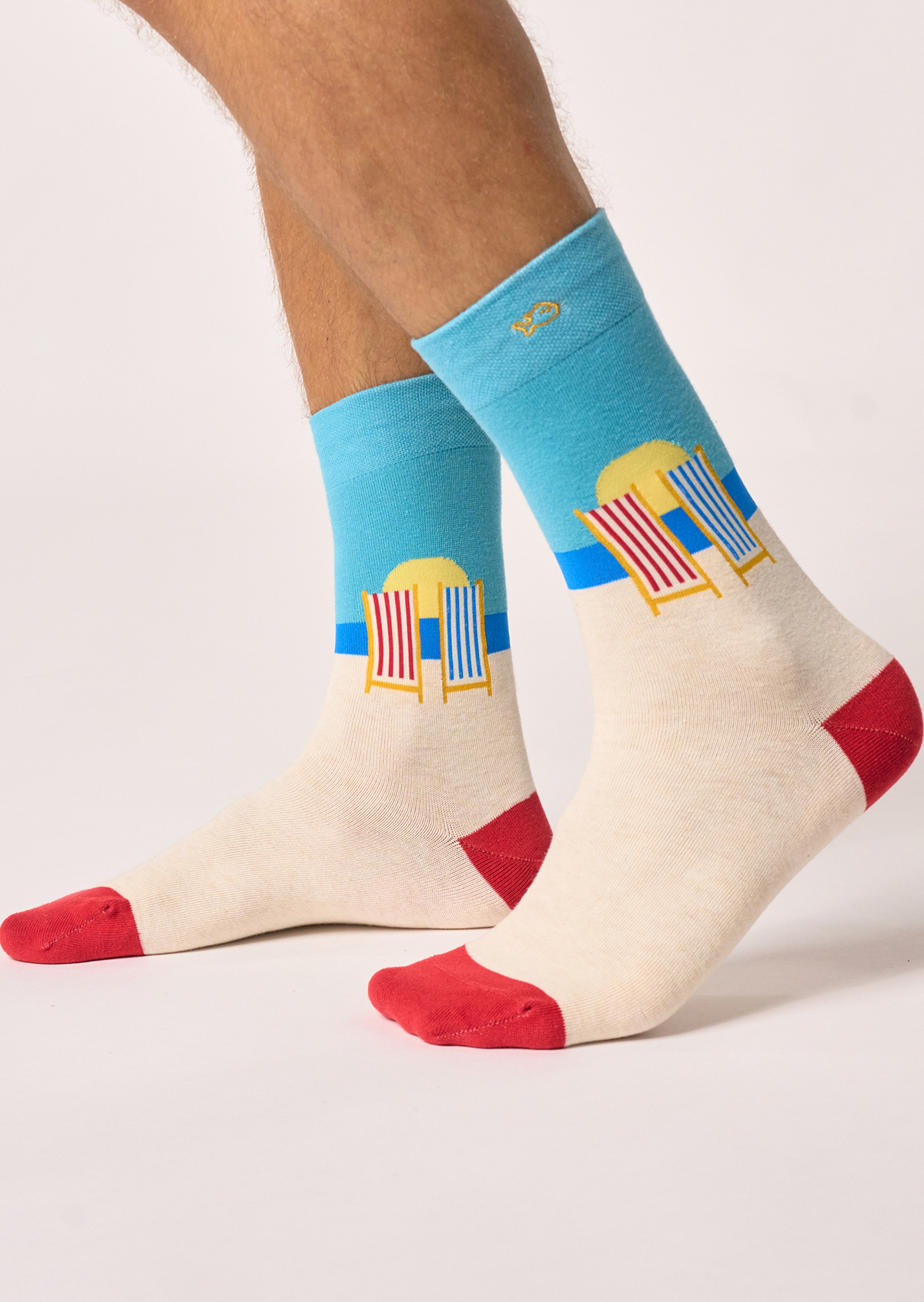 Chaussettes en coton peigné à motifs BILLYBELT Blanc