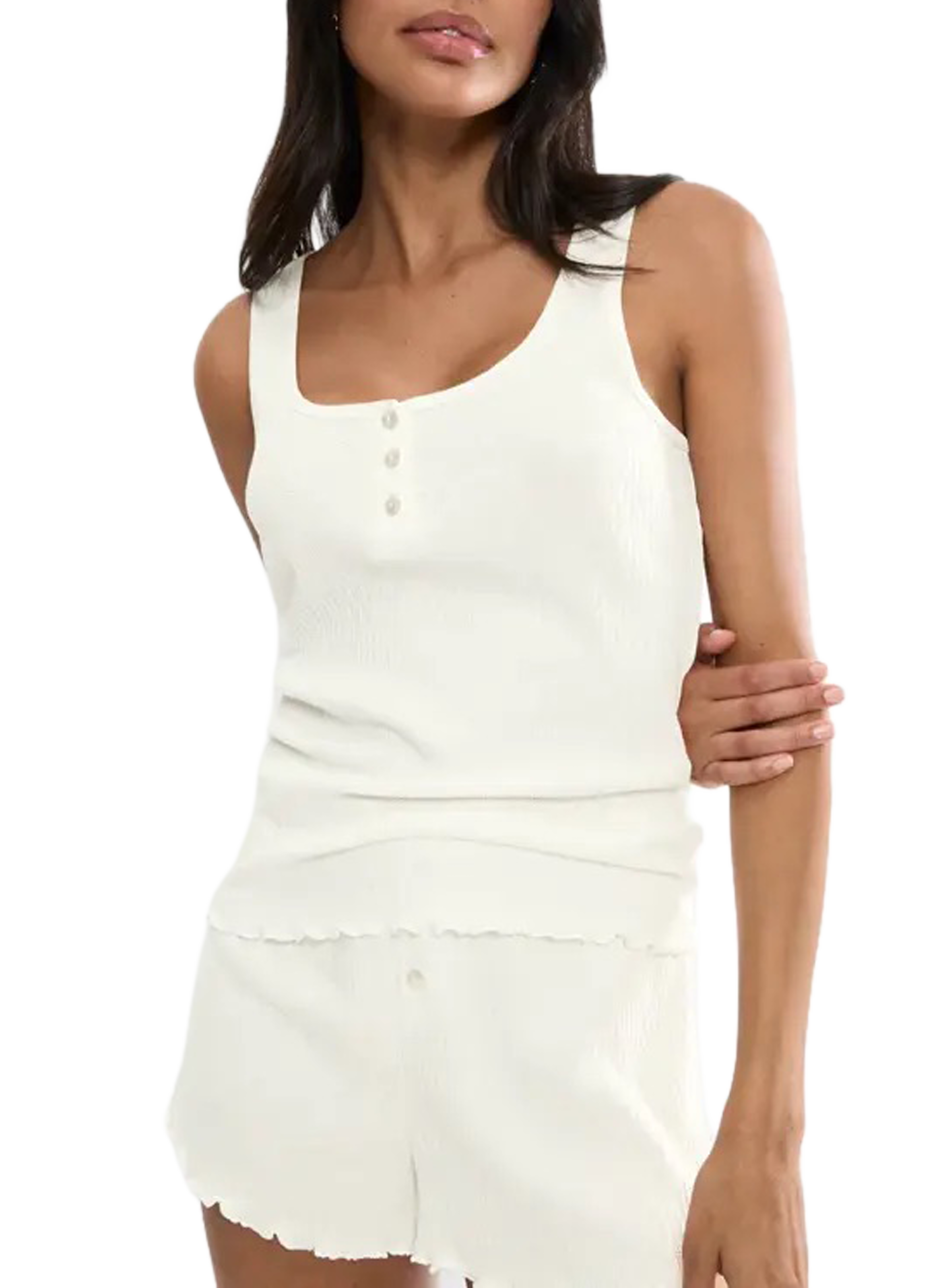 Débardeur côtelé Mix&Match en coton mélangé TRIUMPH Blanc