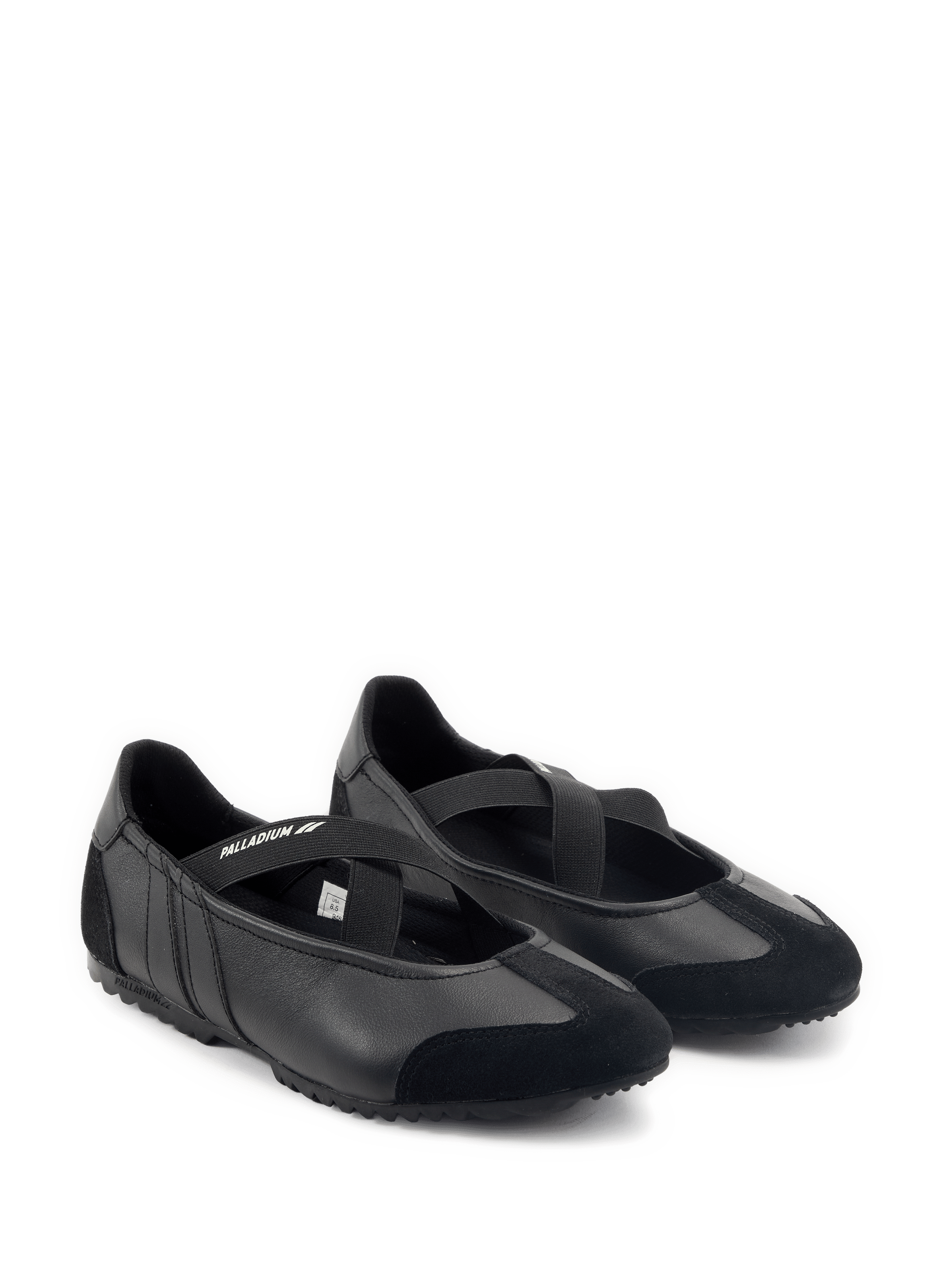 Ballerines bi-matière  en cuir mélangé PALLADIUM Noir