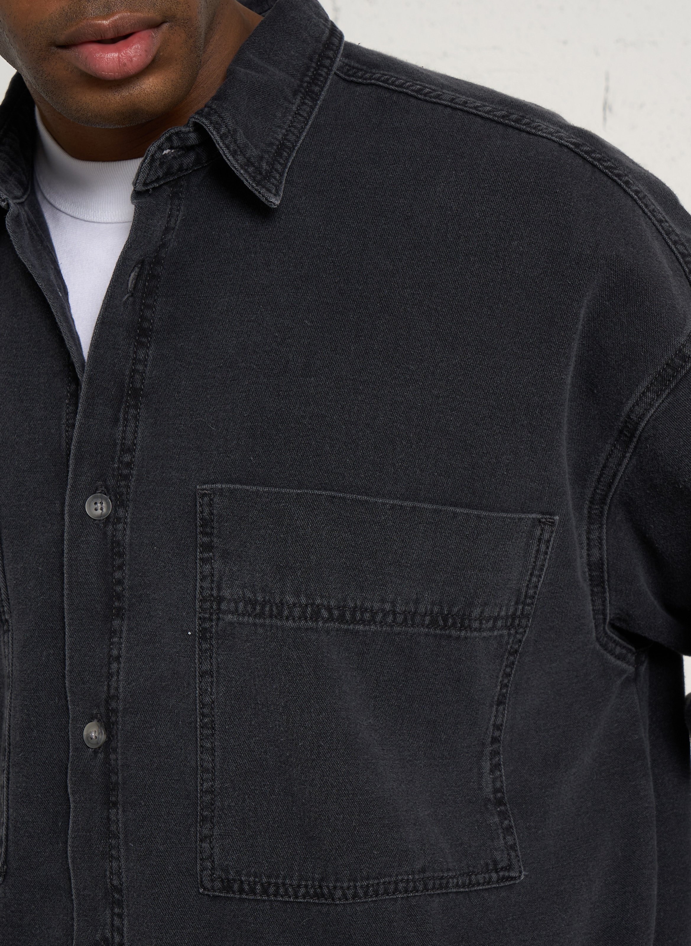 Chemise oversize en coton jazy AMERICAN VINTAGE Noir