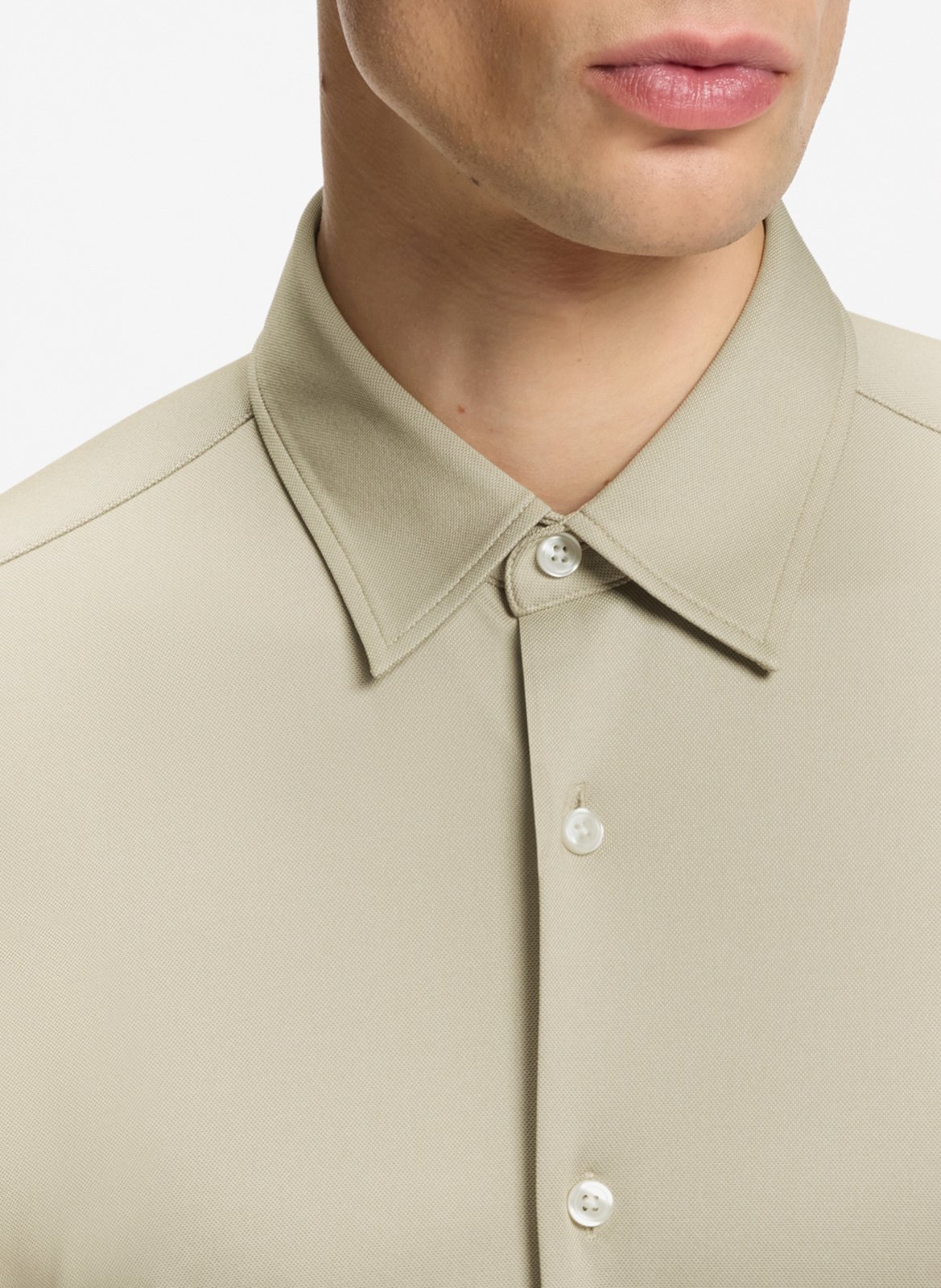 Chemise col classique BOSS Beige