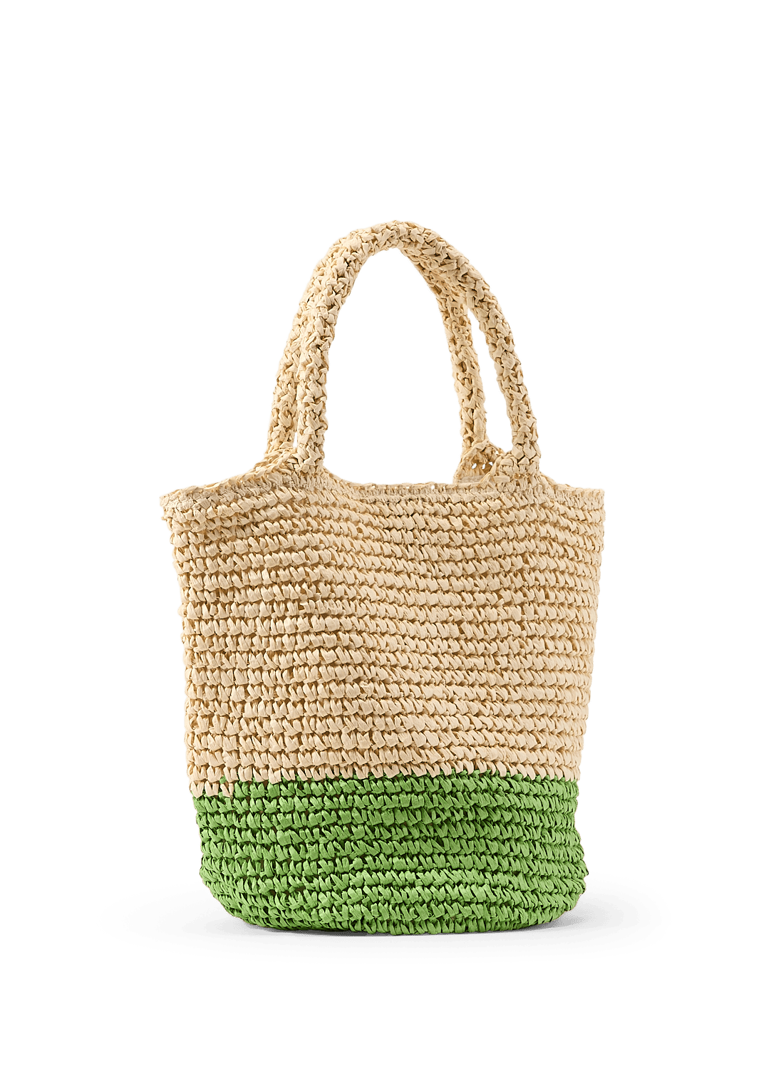 Woven paper straw bucket bag AU PRINTEMPS PARIS Green