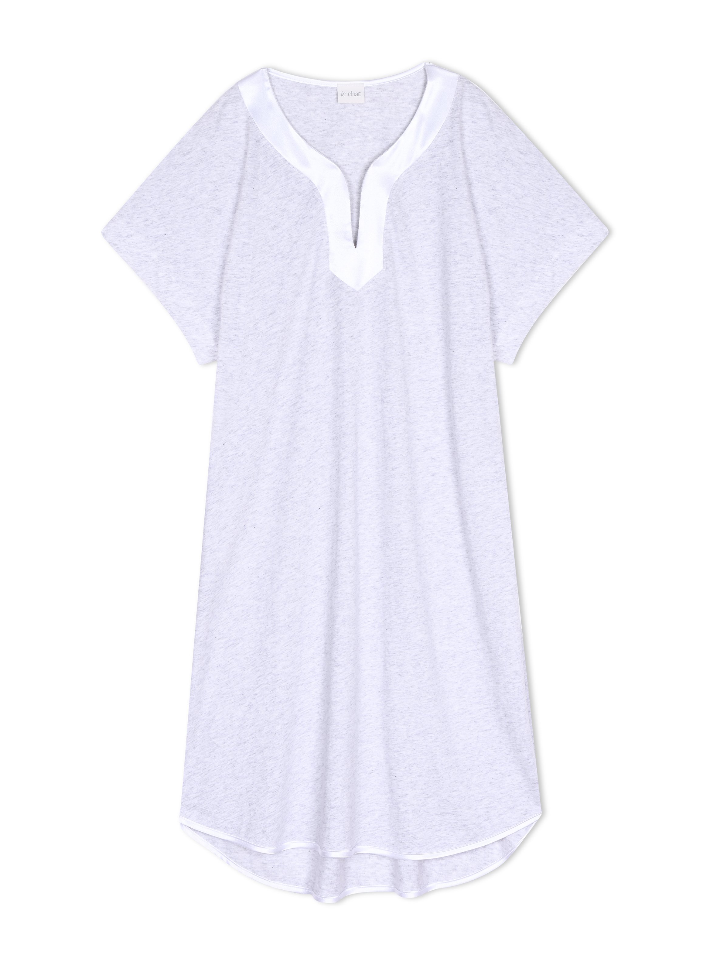 Chemise de nuit en coton modal mily 201 LE CHAT Gris