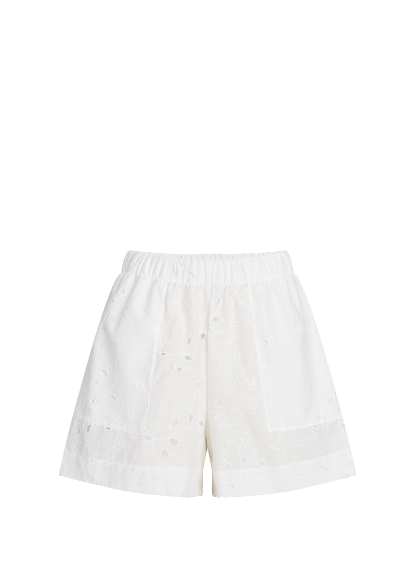 Short Lili broderie feuille Blanc SHAN